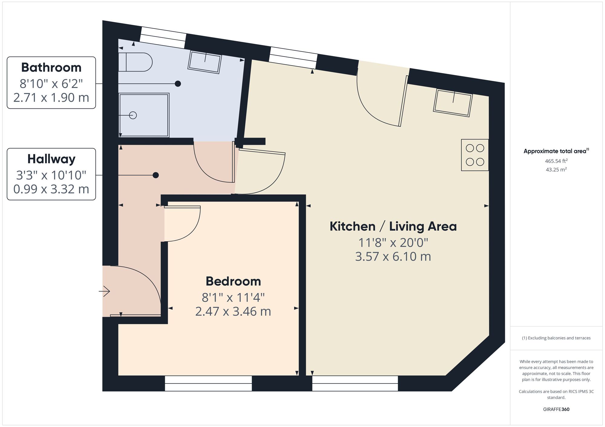 Floorplan of 1 bedroom  Flat for sale, Cemetery Road, Forest Gate, E7