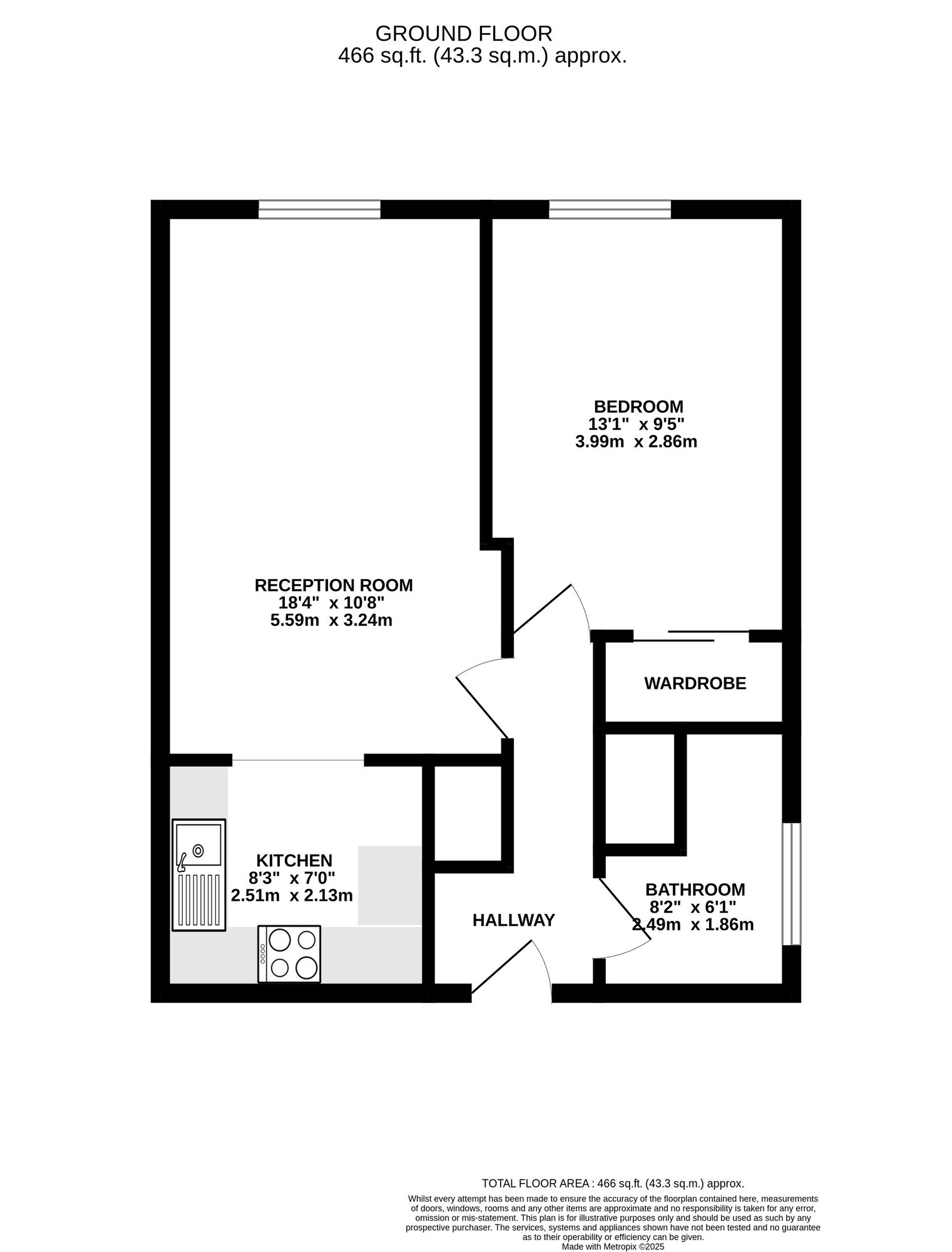 Floorplan of 1 bedroom  Flat to rent, Teresa Mews, Walthamstow, E17