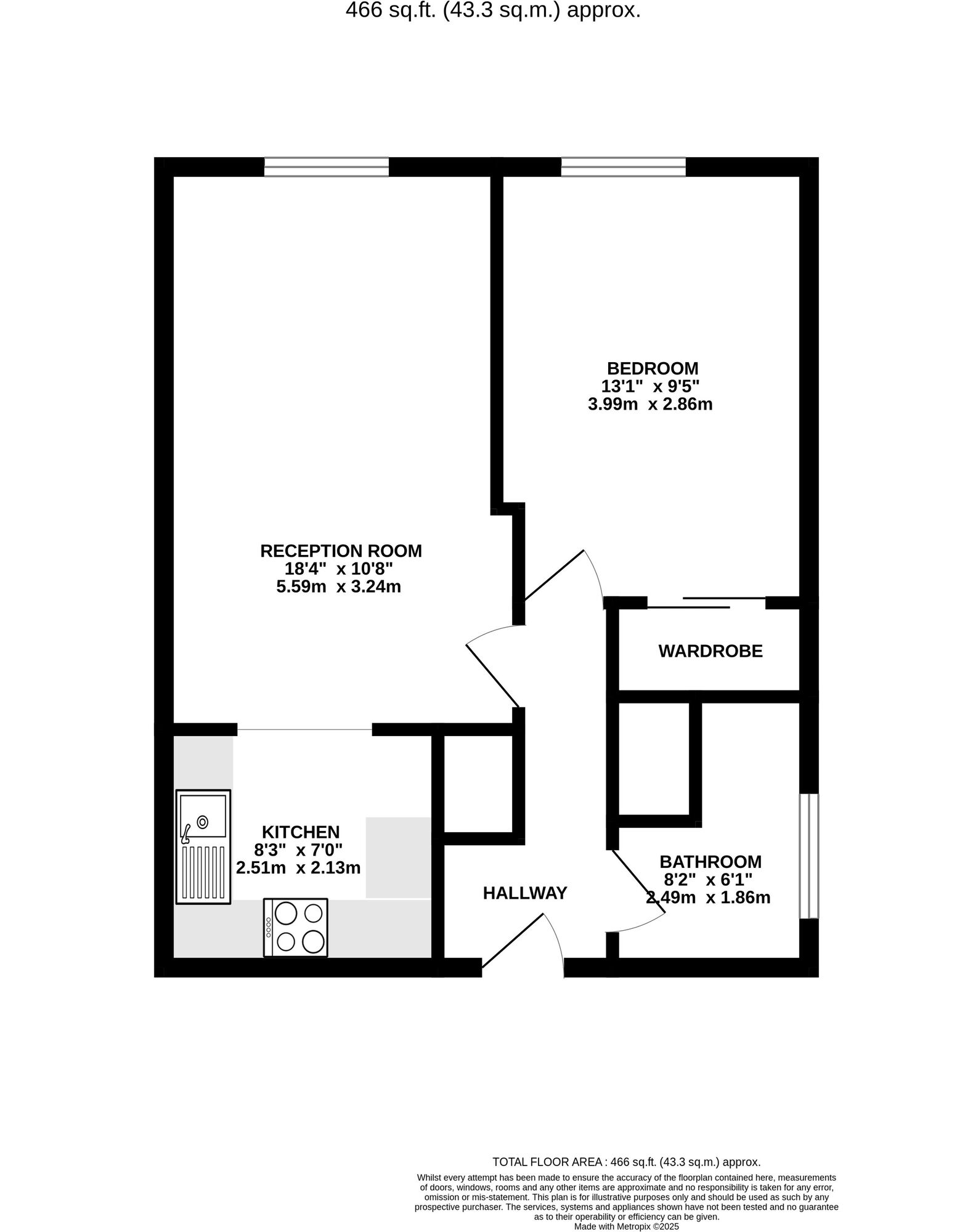 Floorplan of 1 bedroom  Flat to rent, Teresa Mews, Walthamstow, E17