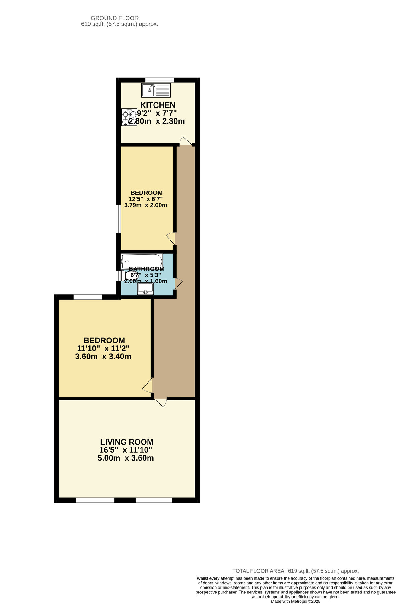 Floorplan of 2 bedroom  Flat to rent, Clarendon Road, Walthamstow, E17