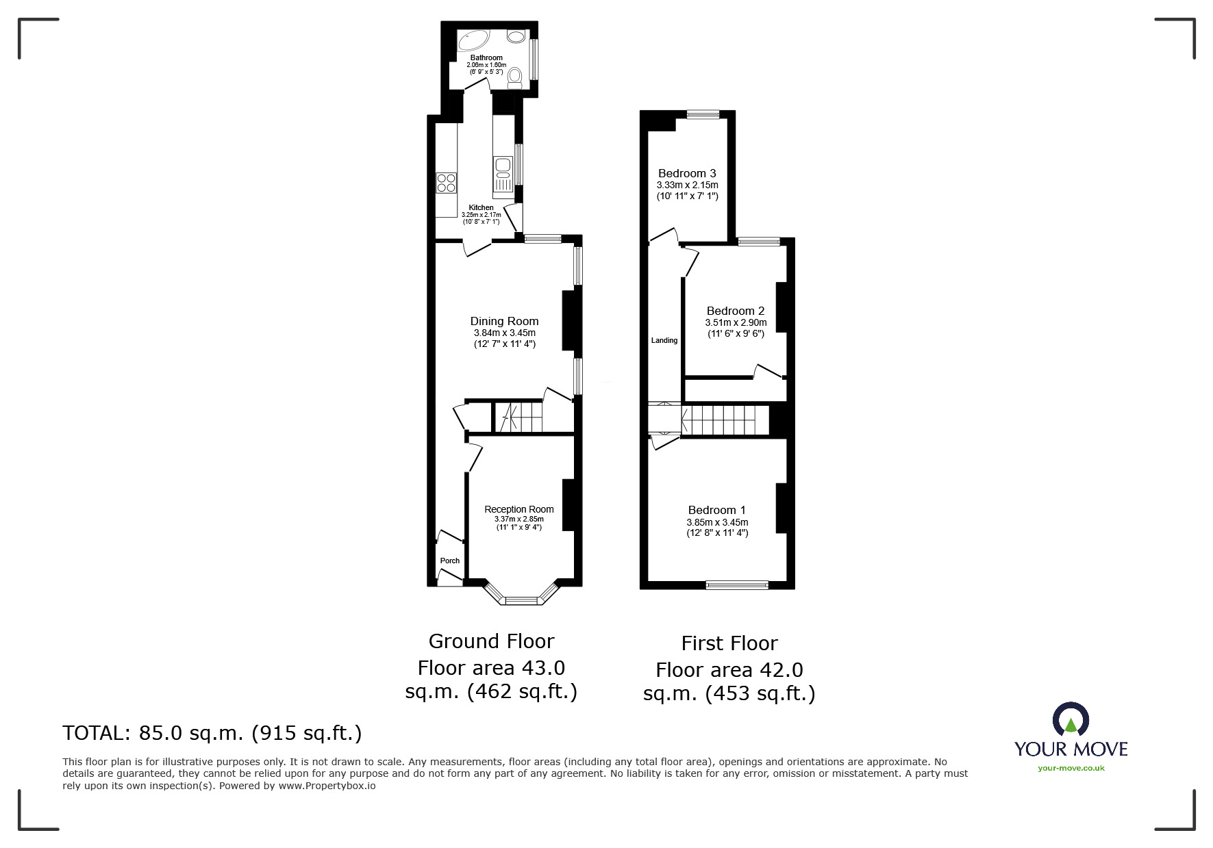 Floorplan of 3 bedroom Semi Detached House for sale, Bushbury Road, Wolverhampton, West Midlands, WV10