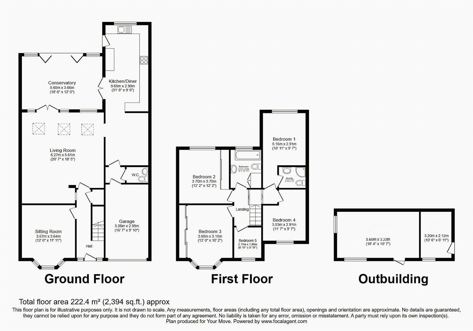 Floorplan of 5 bedroom Detached House for sale, Finchfield Lane, Wolverhampton, West Midlands, WV3