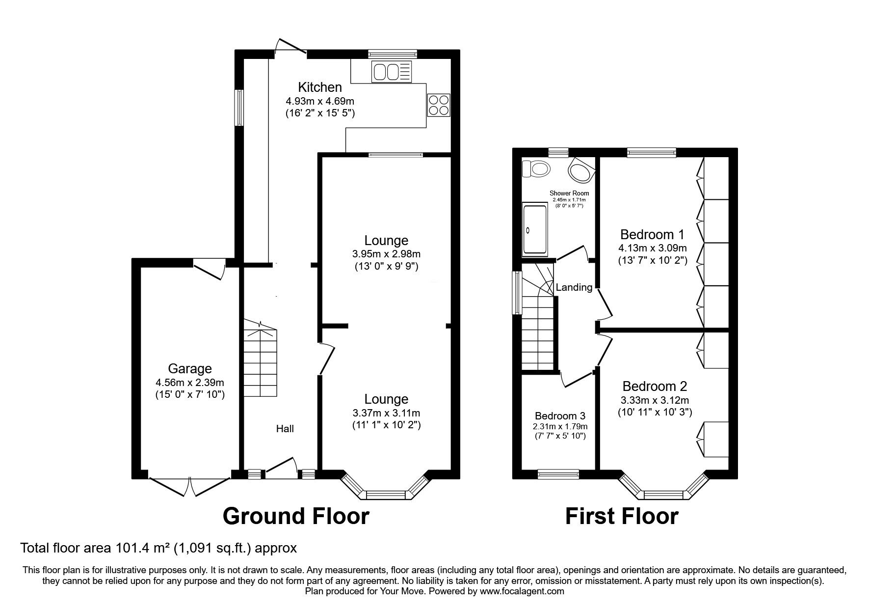 Floorplan of 3 bedroom Semi Detached House for sale, Hyde Road, Wolverhampton, West Midlands, WV11