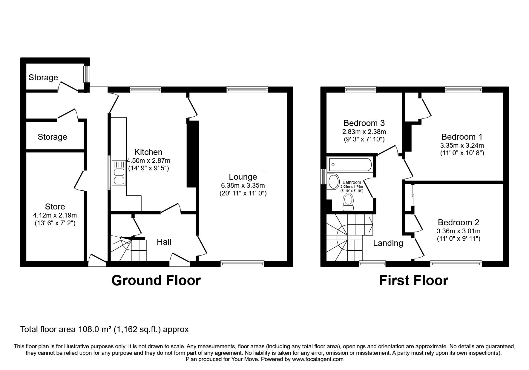 Floorplan of 3 bedroom Semi Detached House for sale, Lime Grove, Bilston, West Midlands, WV14