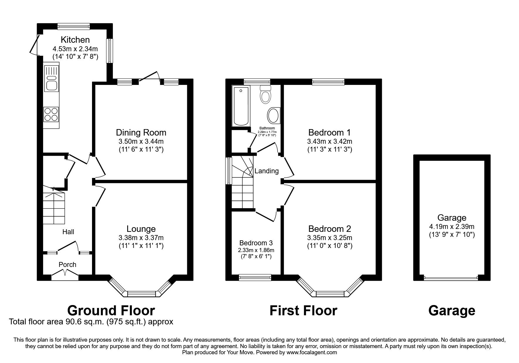 Floorplan of 3 bedroom Semi Detached House for sale, Showell Road, Wolverhampton, West Midlands, WV10