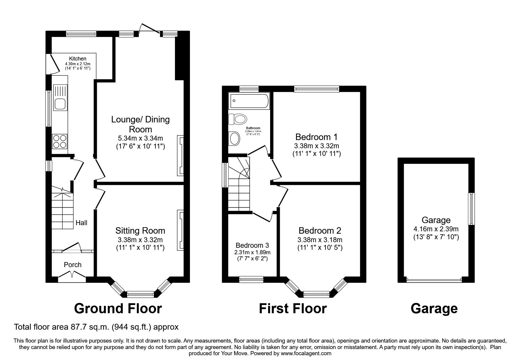 Floorplan of 3 bedroom Semi Detached House for sale, Regent Road, Wolverhampton, West Midlands, WV4