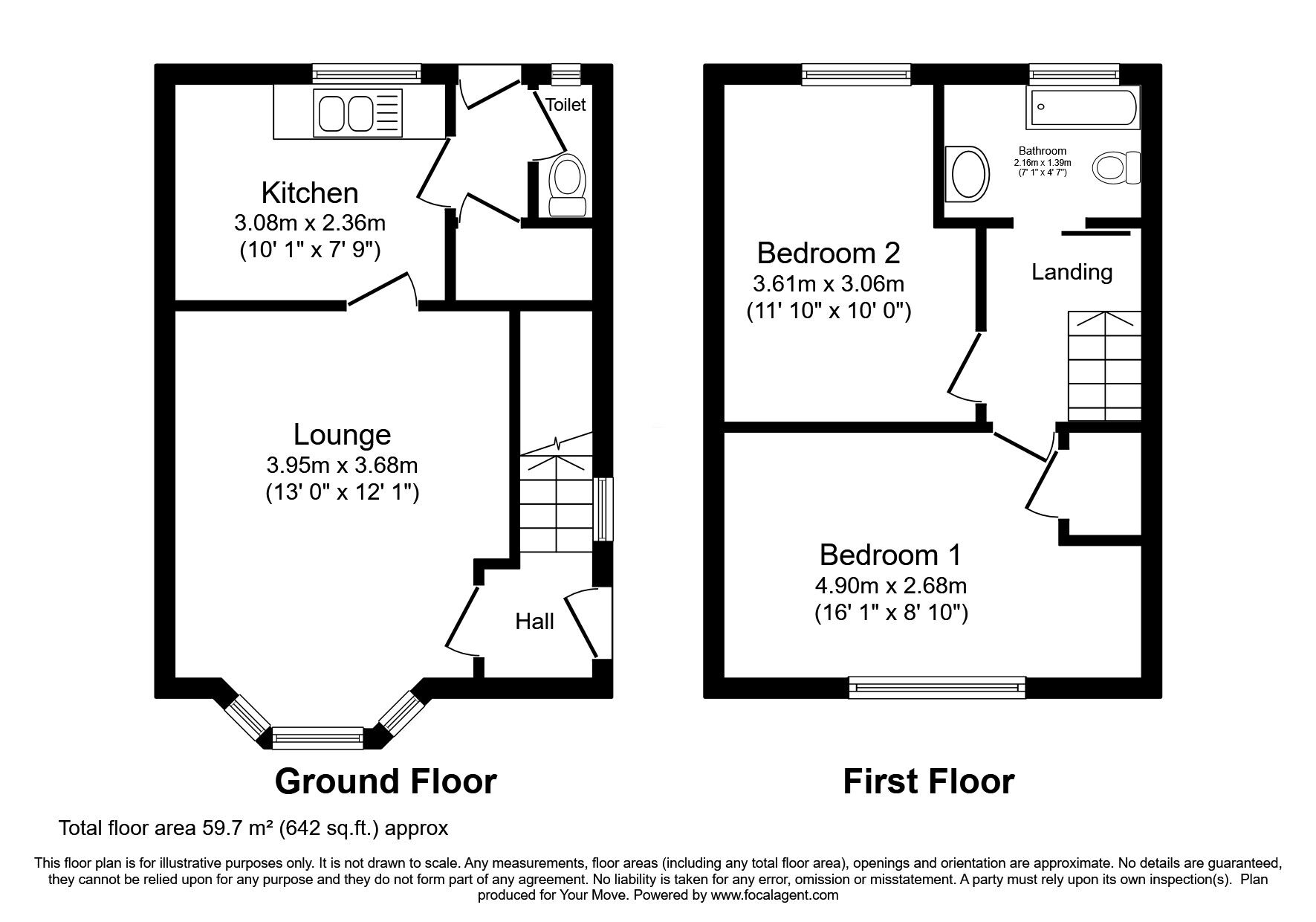 Floorplan of 2 bedroom Semi Detached House for sale, Pond Crescent, Wolverhampton, West Midlands, WV2