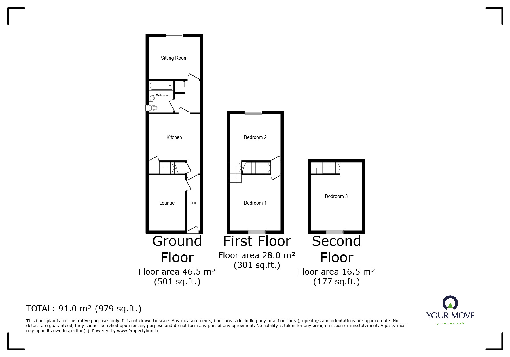 Floorplan of 3 bedroom End Terrace House for sale, Crowther Street, Wolverhampton, West Midlands, WV10