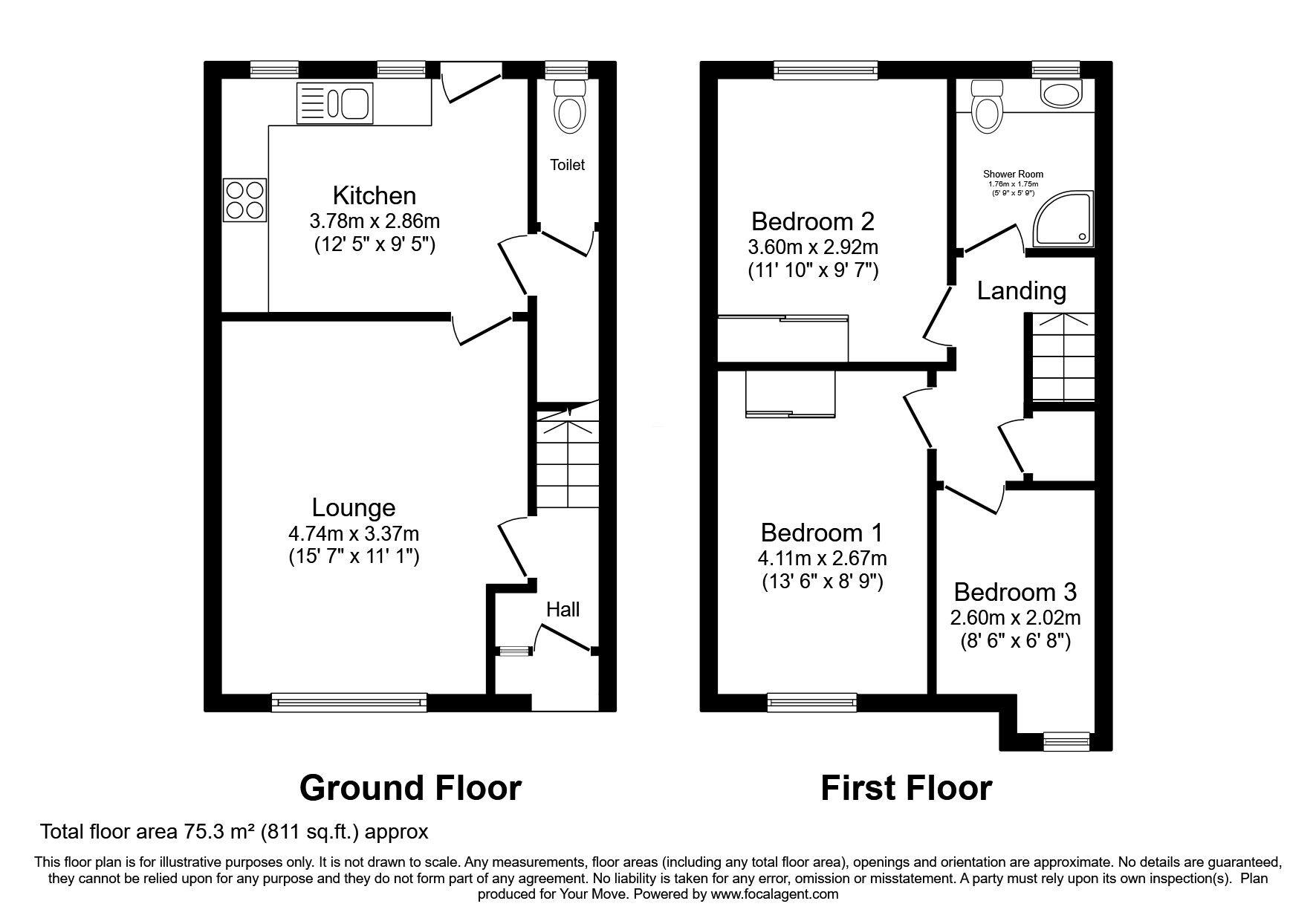 Floorplan of 3 bedroom End Terrace House for sale, Deansfield Road, Wolverhampton, West Midlands, WV1