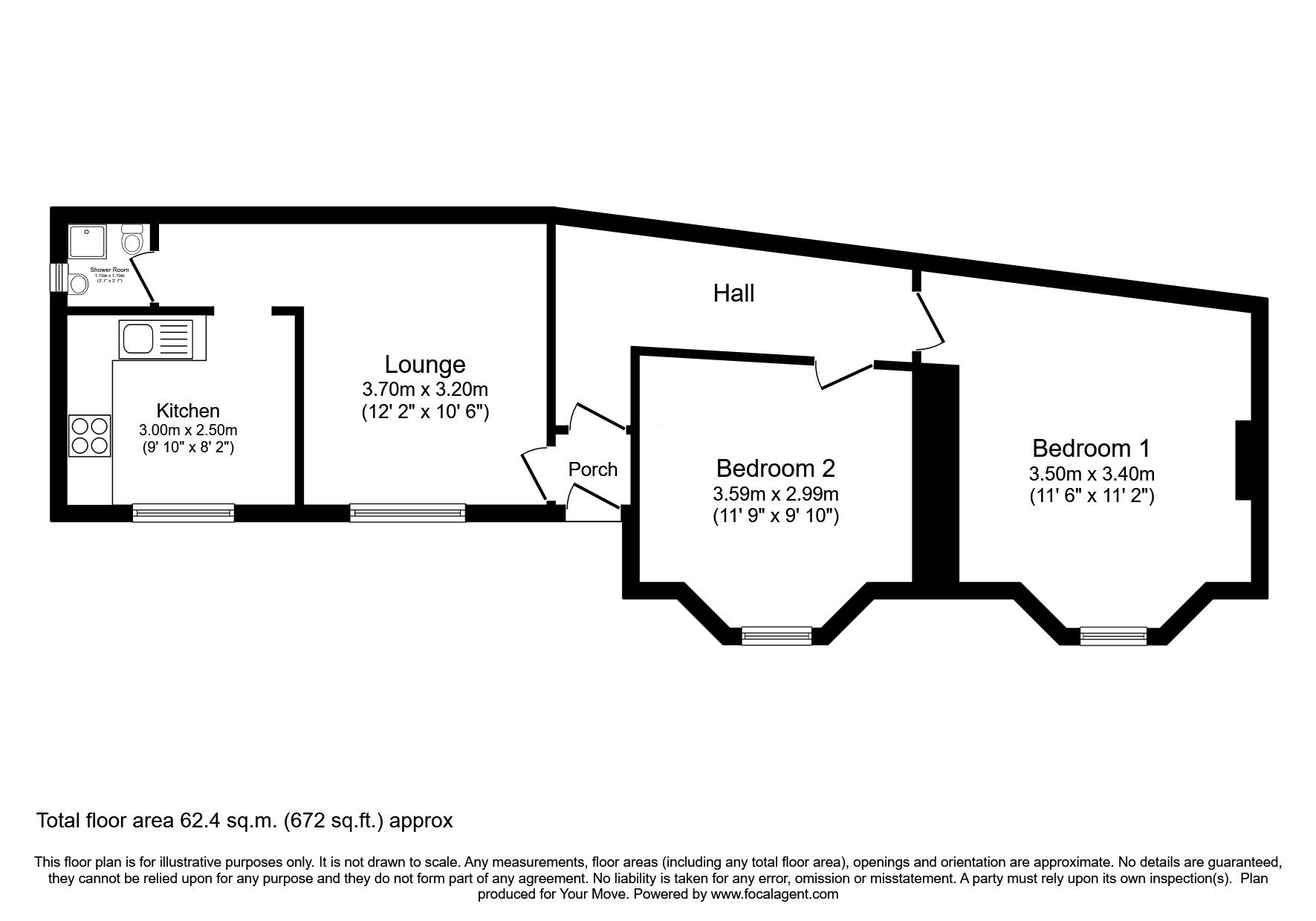 Floorplan of 2 bedroom Detached House for sale, Brooke Street, Dudley, West Midlands, DY2