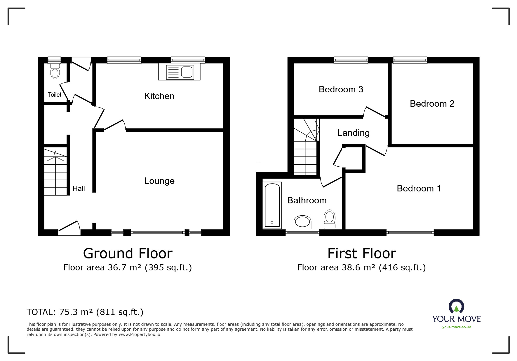 Floorplan of 3 bedroom Mid Terrace House to rent, Filey Road, Wolverhampton, West Midlands, WV10