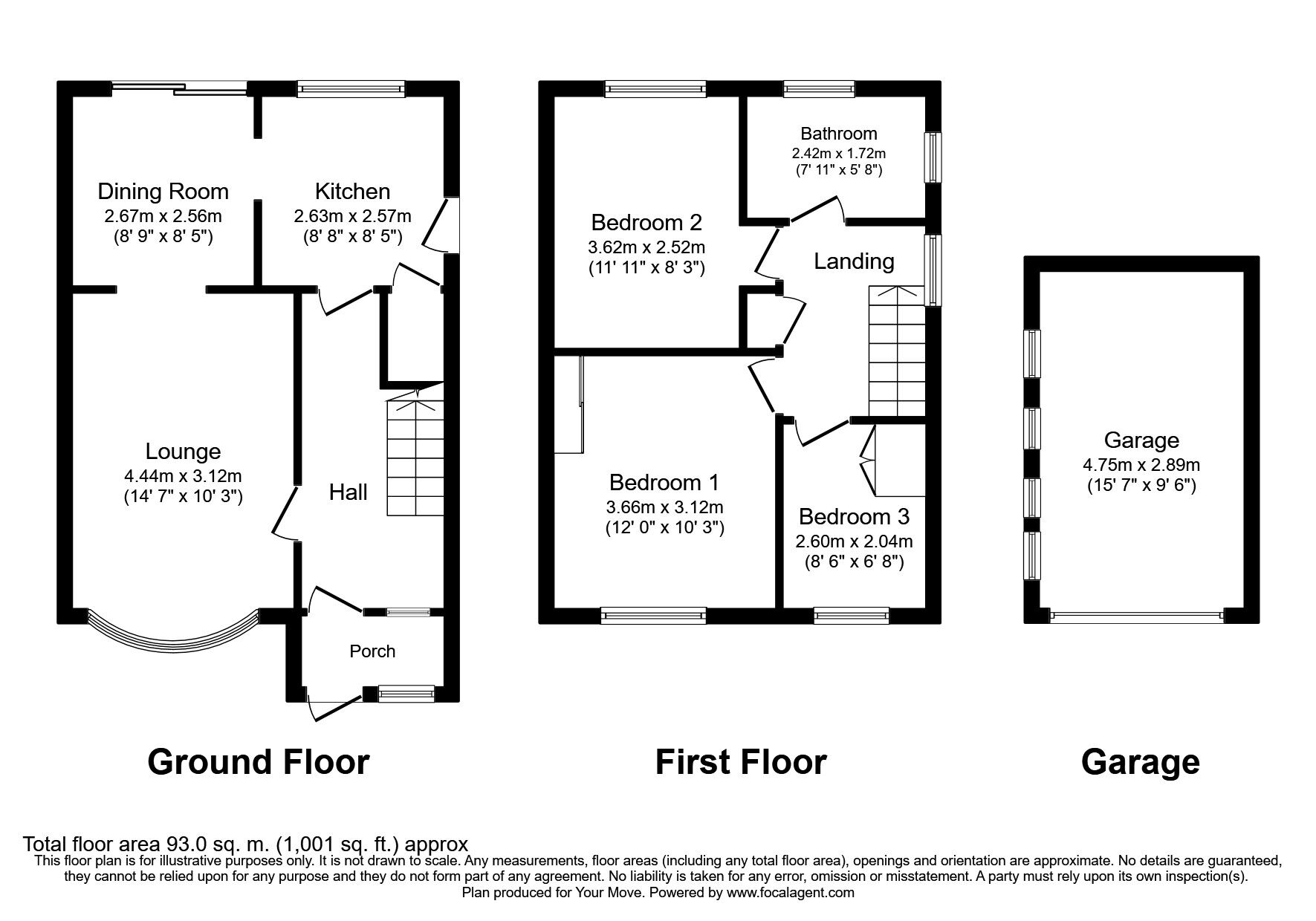 Floorplan of 3 bedroom Link Detached House to rent, Hilary Drive, Wolverhampton, West Midlands, WV3