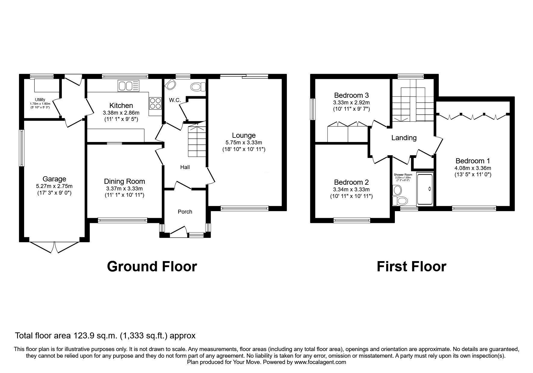 Floorplan of 3 bedroom Detached House for sale, Bridgnorth Road, Wolverhampton, West Midlands, WV6