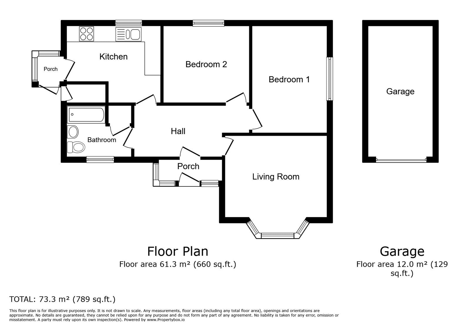 Floorplan of 2 bedroom Detached Bungalow to rent, Tudor Road, Wolverhampton, West Midlands, WV10