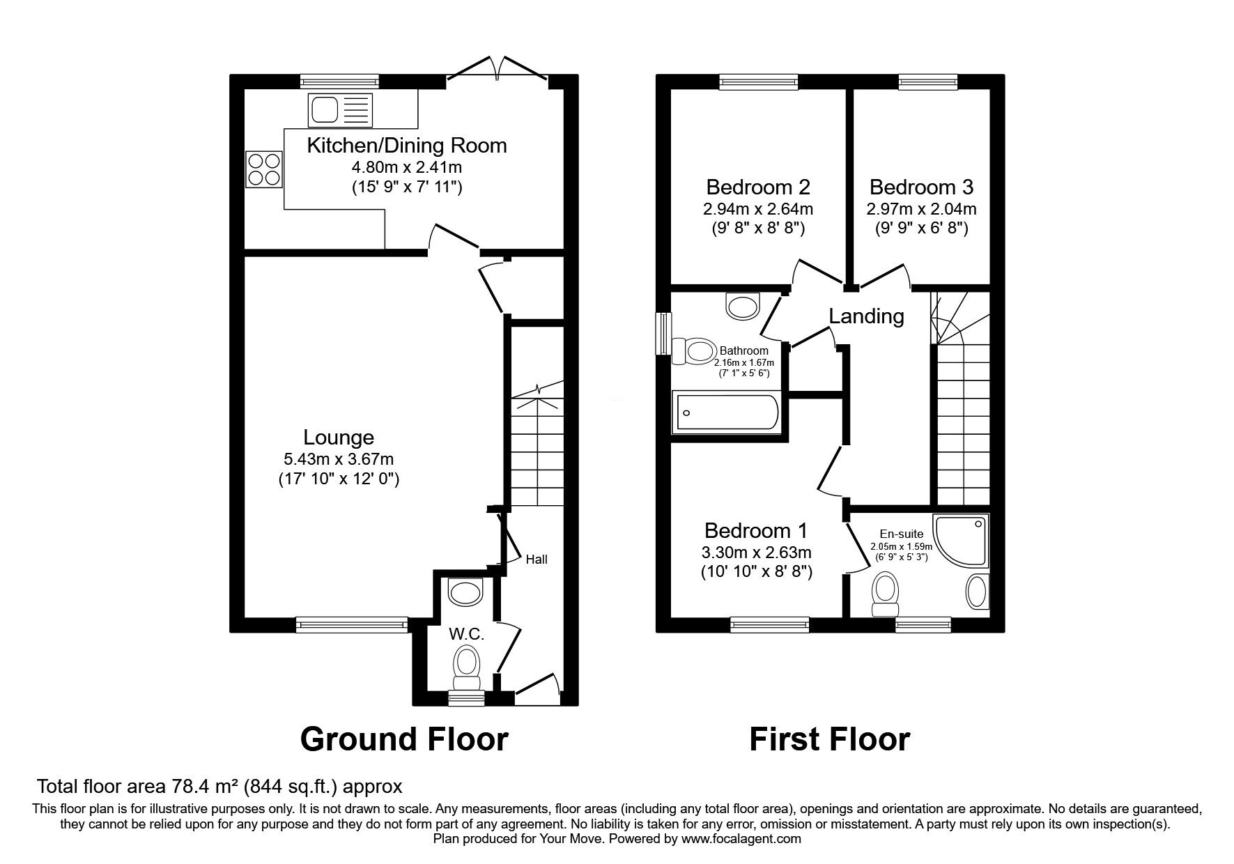 Floorplan of 3 bedroom Semi Detached House for sale, Ikon Avenue, Wolverhampton, West Midlands, WV6