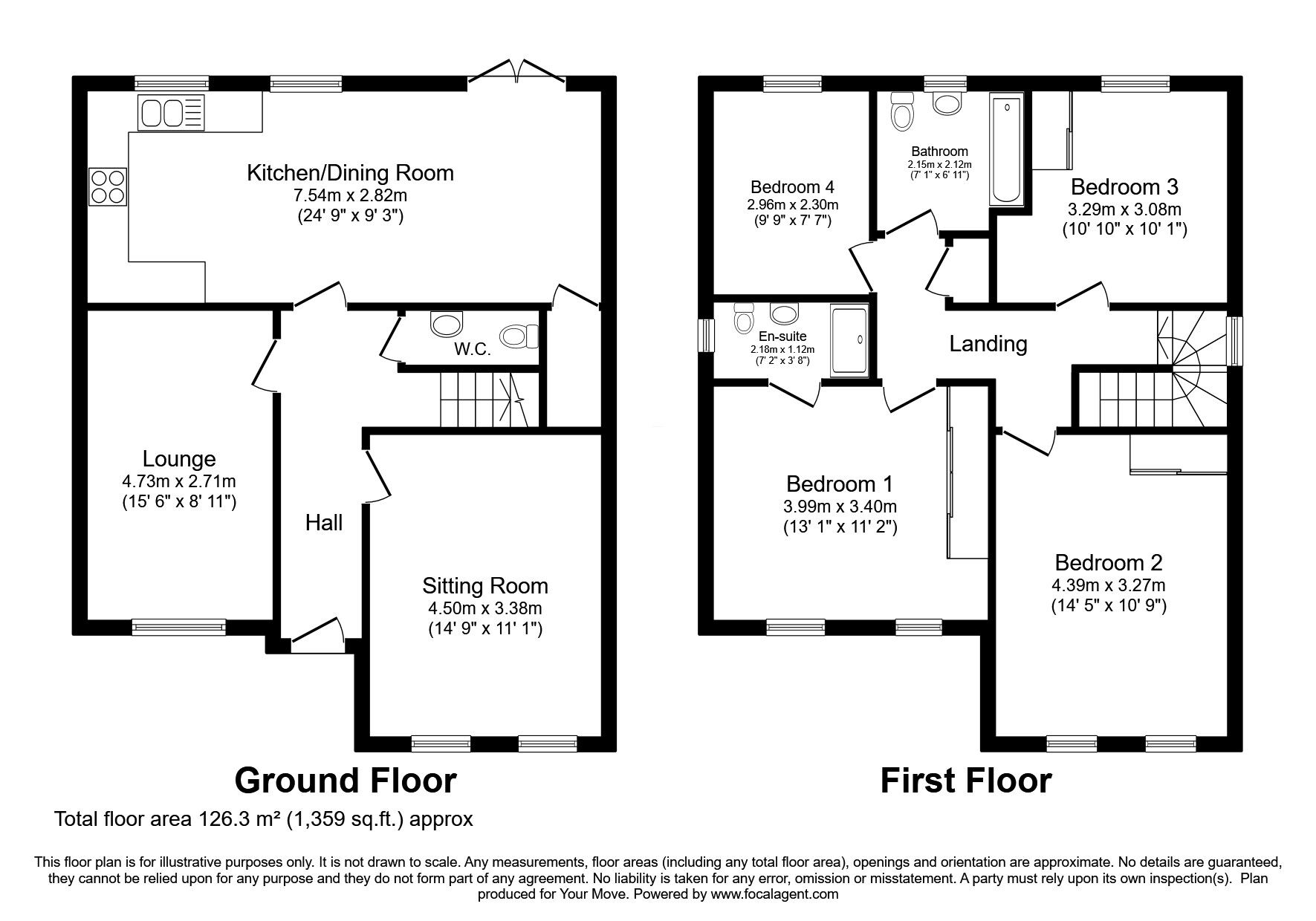 Floorplan of 4 bedroom Detached House for sale, Columbia Crescent, Wolverhampton, West Midlands, WV10