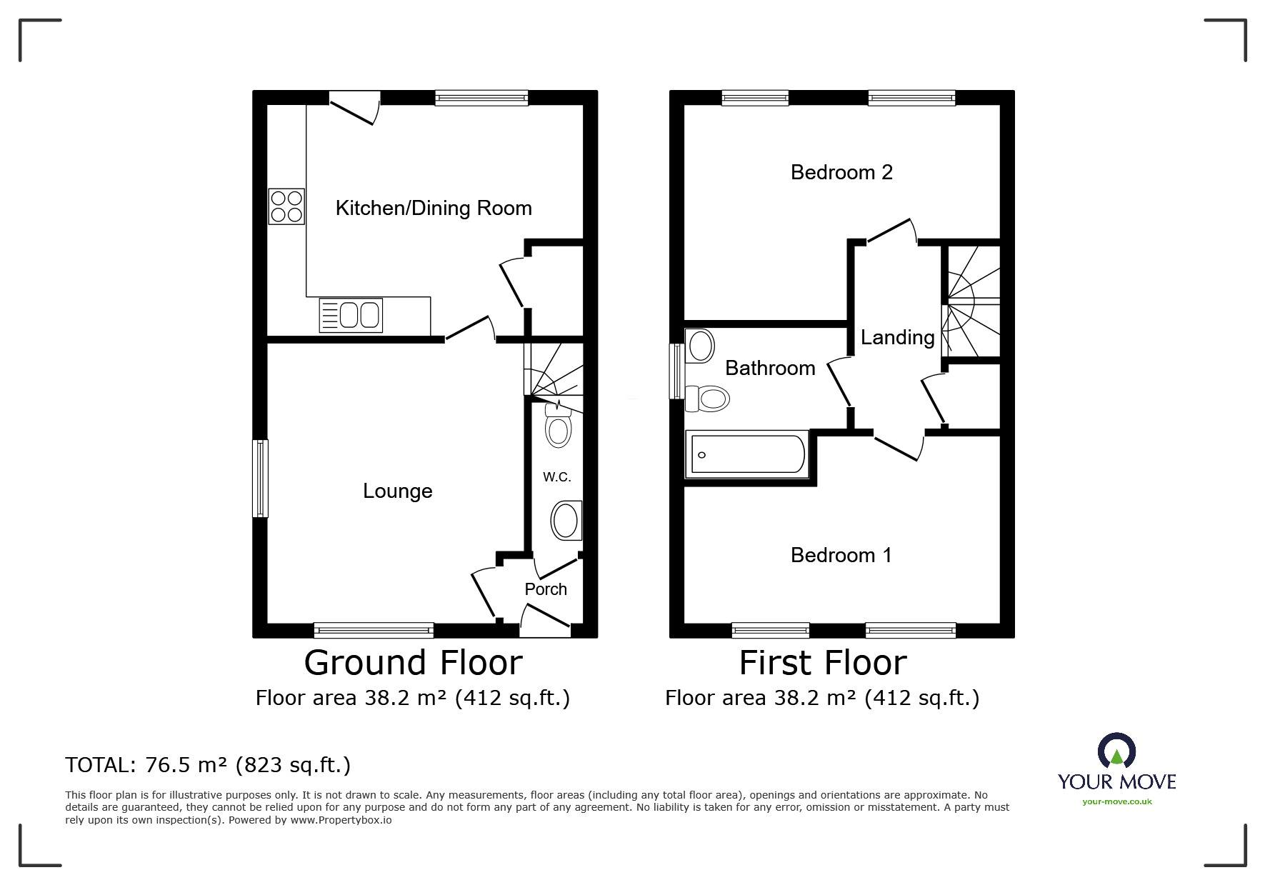 Floorplan of 2 bedroom Semi Detached House to rent, Gordon Rabbetts Crescent, Wolverhampton, West Midlands, WV11