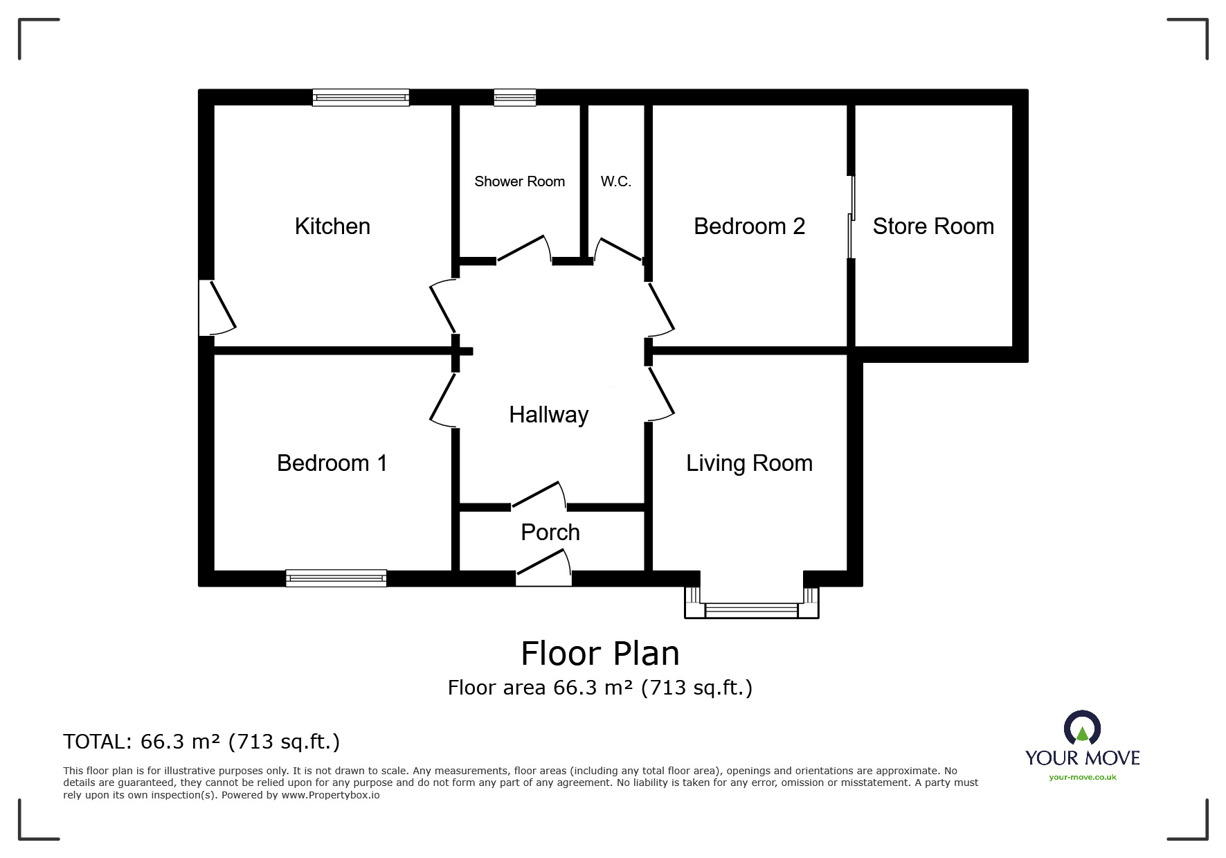 Floorplan of 2 bedroom Detached Bungalow to rent, Penstone Lane, Wolverhampton, Staffordshire, WV4