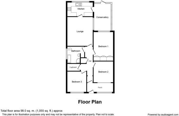 Floorplan of 3 bedroom Detached Bungalow to rent, Pine Close, Wolverhampton, West Midlands, WV3