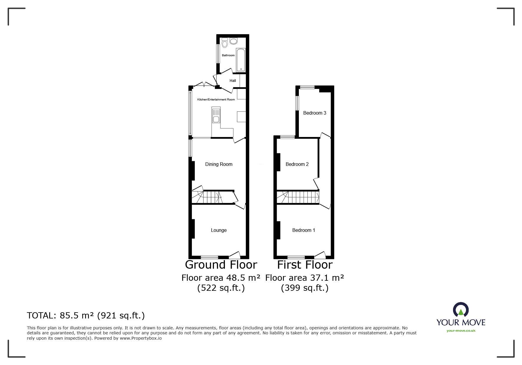 Floorplan of 3 bedroom End Terrace House to rent, Cope Street, Walsall, West Midlands, WS3