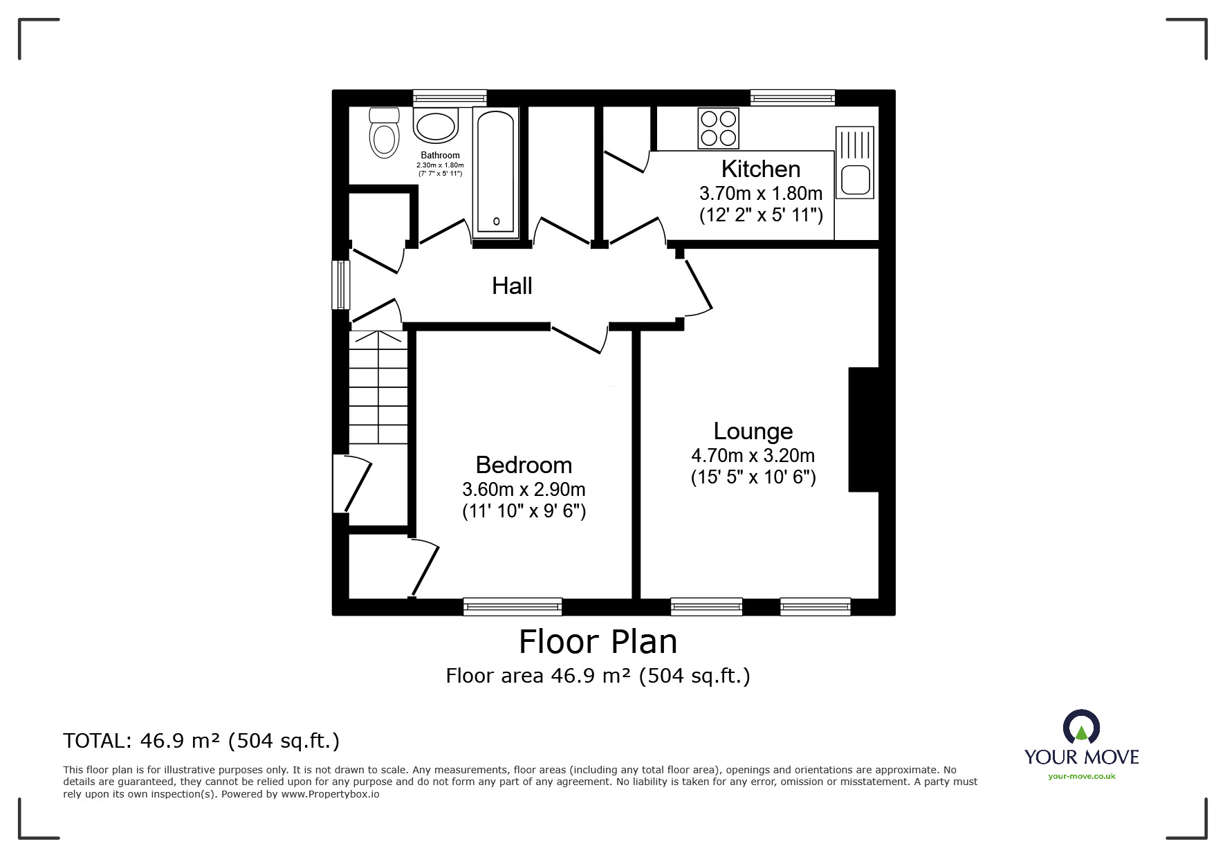 Floorplan of 1 bedroom  Flat to rent, Parkfield Grove, Wolverhampton, West Midlands, WV2