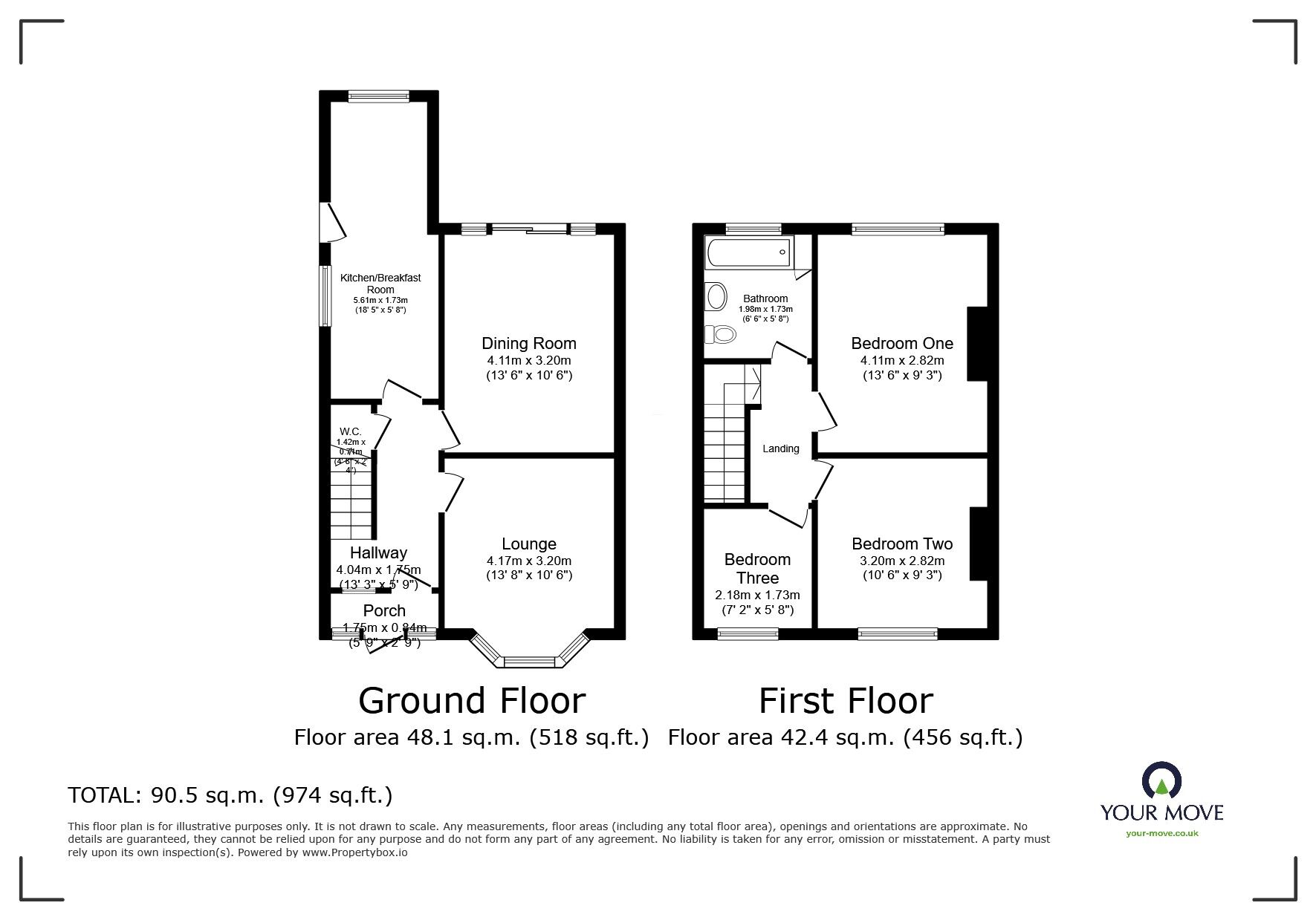 Floorplan of 3 bedroom Semi Detached House for sale, St. Philips Avenue, Wolverhampton, West Midlands, WV3