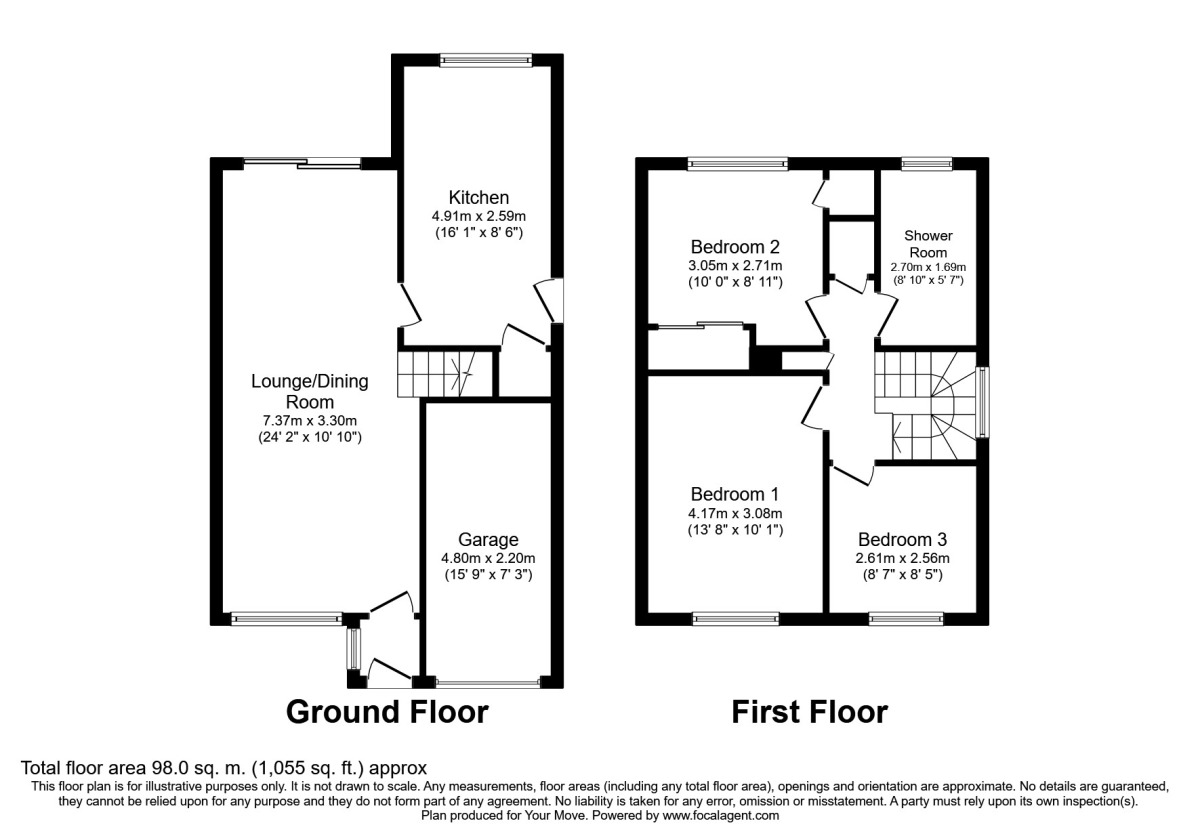 Floorplan of 3 bedroom Semi Detached House to rent, Woodford Close, Wolverhampton, West Midlands, WV9