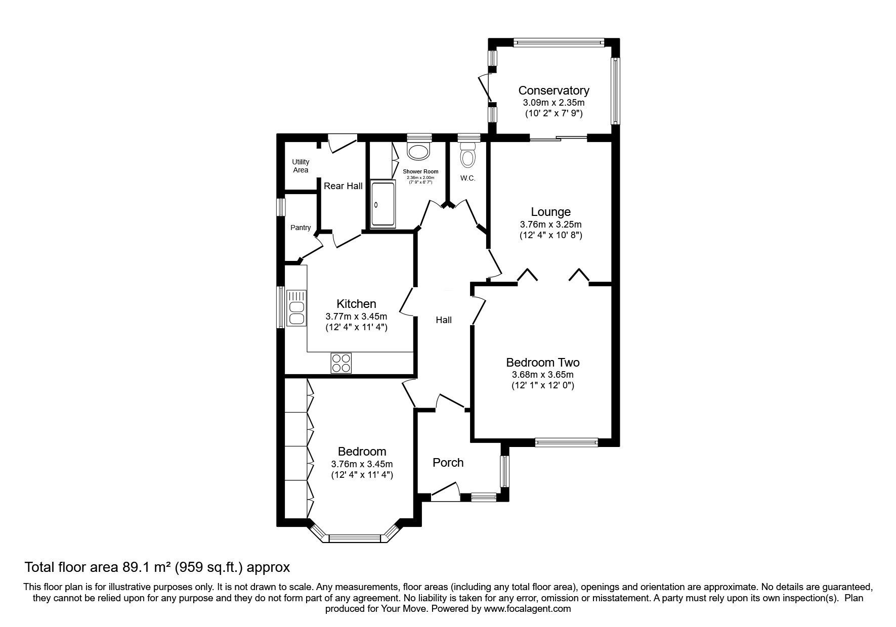 Floorplan of 2 bedroom Semi Detached Bungalow for sale, Coniston Road, Wolverhampton, West Midlands, WV6