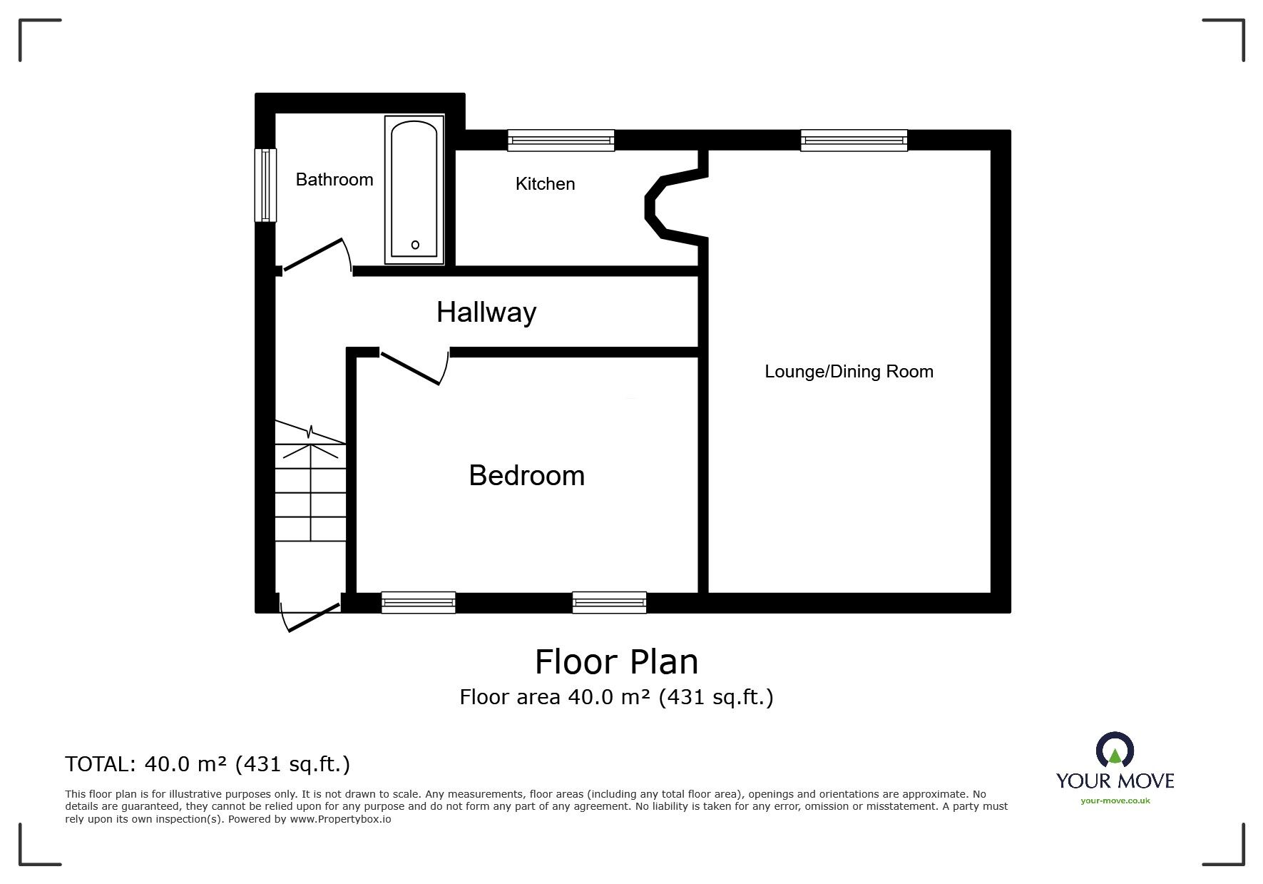 Floorplan of 1 bedroom  Flat to rent, Cunningham Road, Perton, Staffordshire, WV6