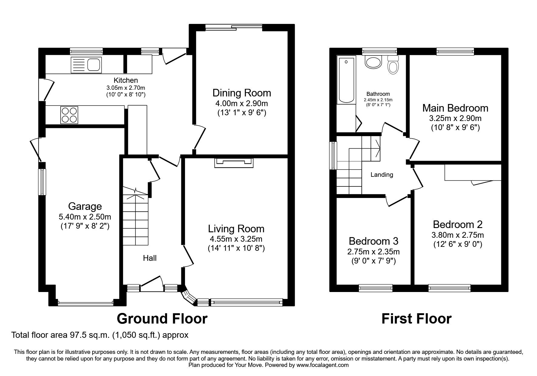 Floorplan of 3 bedroom Semi Detached House to rent, Exeter Road, Wallsend, Tyne and Wear, NE28