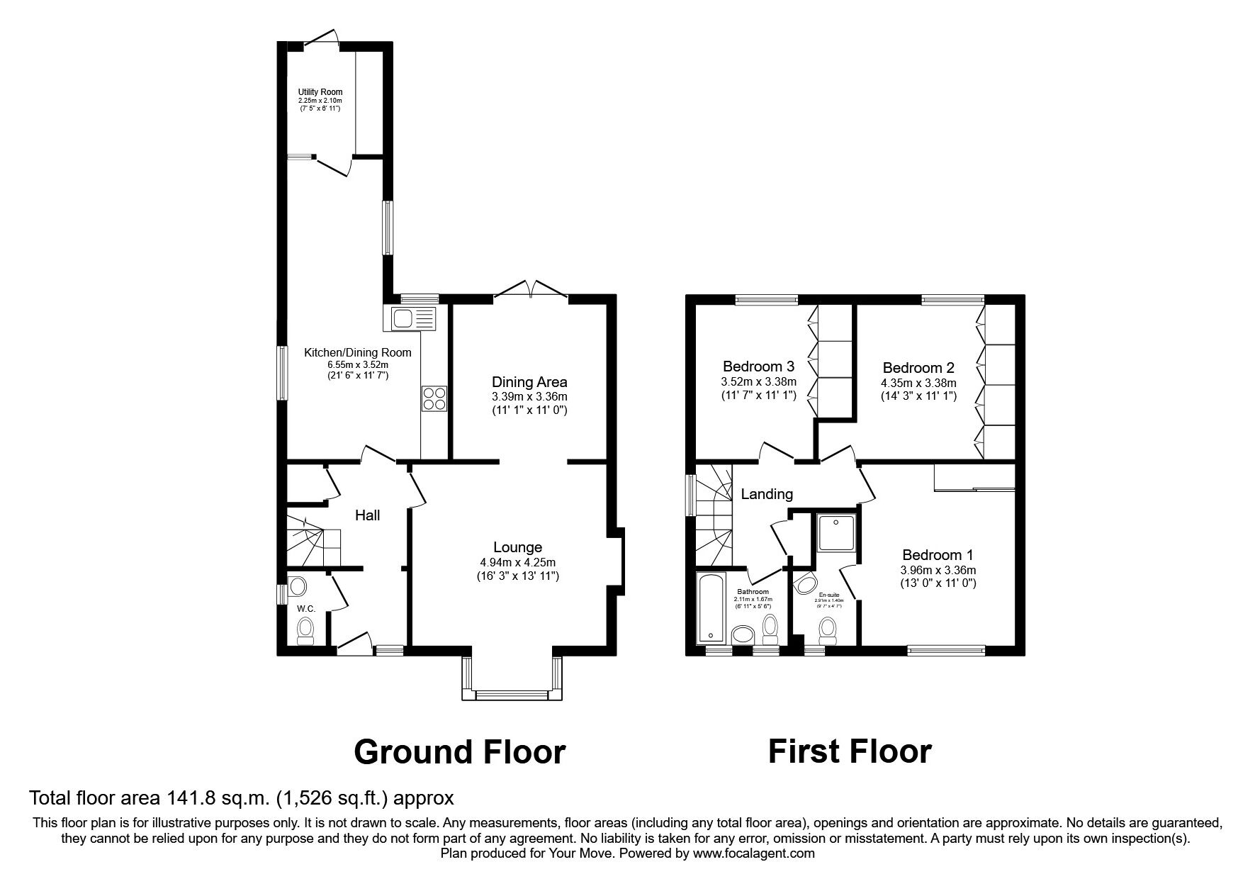 Floorplan of 3 bedroom Detached House to rent, Hunters Lodge, Wallsend, Tyne and Wear, NE28