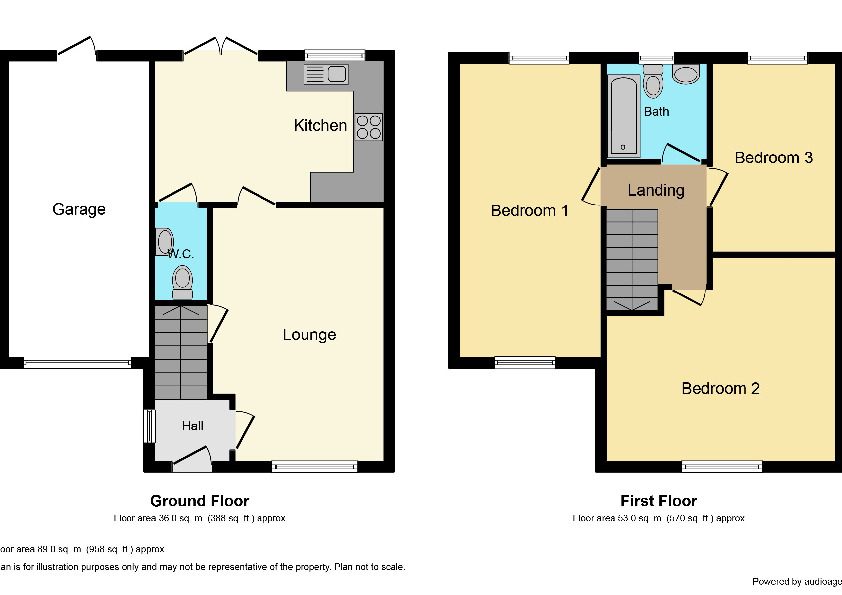 Floorplan of 3 bedroom Semi Detached House for sale, Pottery Park, Newcastle upon Tyne, Tyne and Wear, NE6