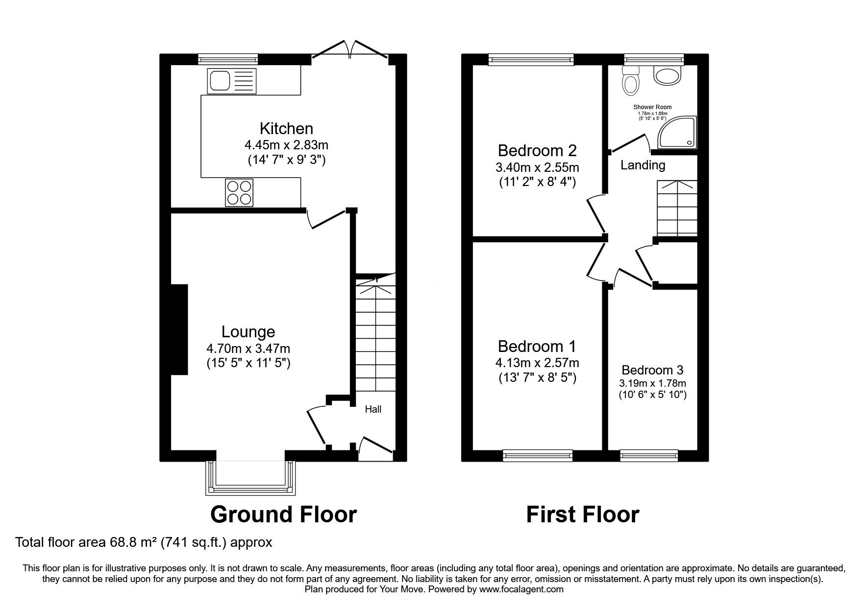 Floorplan of 3 bedroom Semi Detached House for sale, Lancaster Drive, Wallsend, Tyne and Wear, NE28