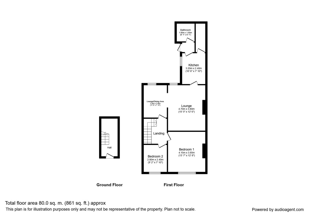 Floorplan of 2 bedroom  Flat for sale, Cumberland Street, Wallsend, Tyne and Wear, NE28