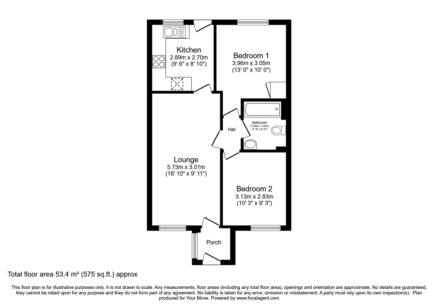 Floorplan of 2 bedroom Mid Terrace Bungalow for sale, Regents Court, Wallsend, Tyne and Wear, NE28