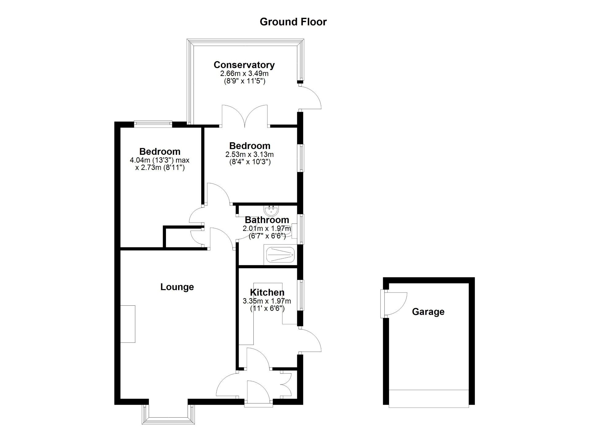 Floorplan of 2 bedroom Semi Detached Bungalow for sale, Alderley Drive, Newcastle upon Tyne, Tyne and Wear, NE12