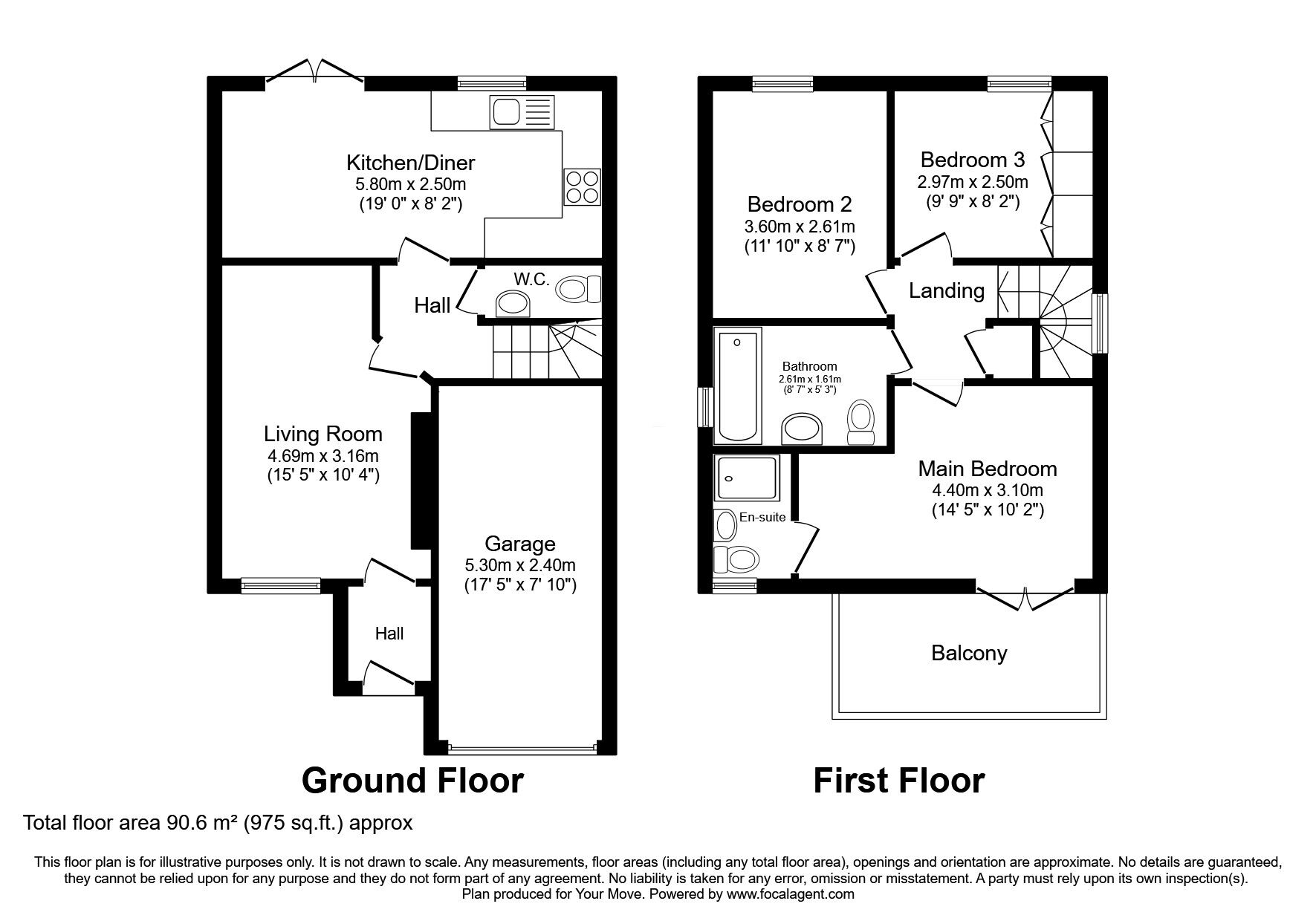 Floorplan of 3 bedroom Semi Detached House for sale, Benton Crescent, Wallsend, Tyne and Wear, NE28