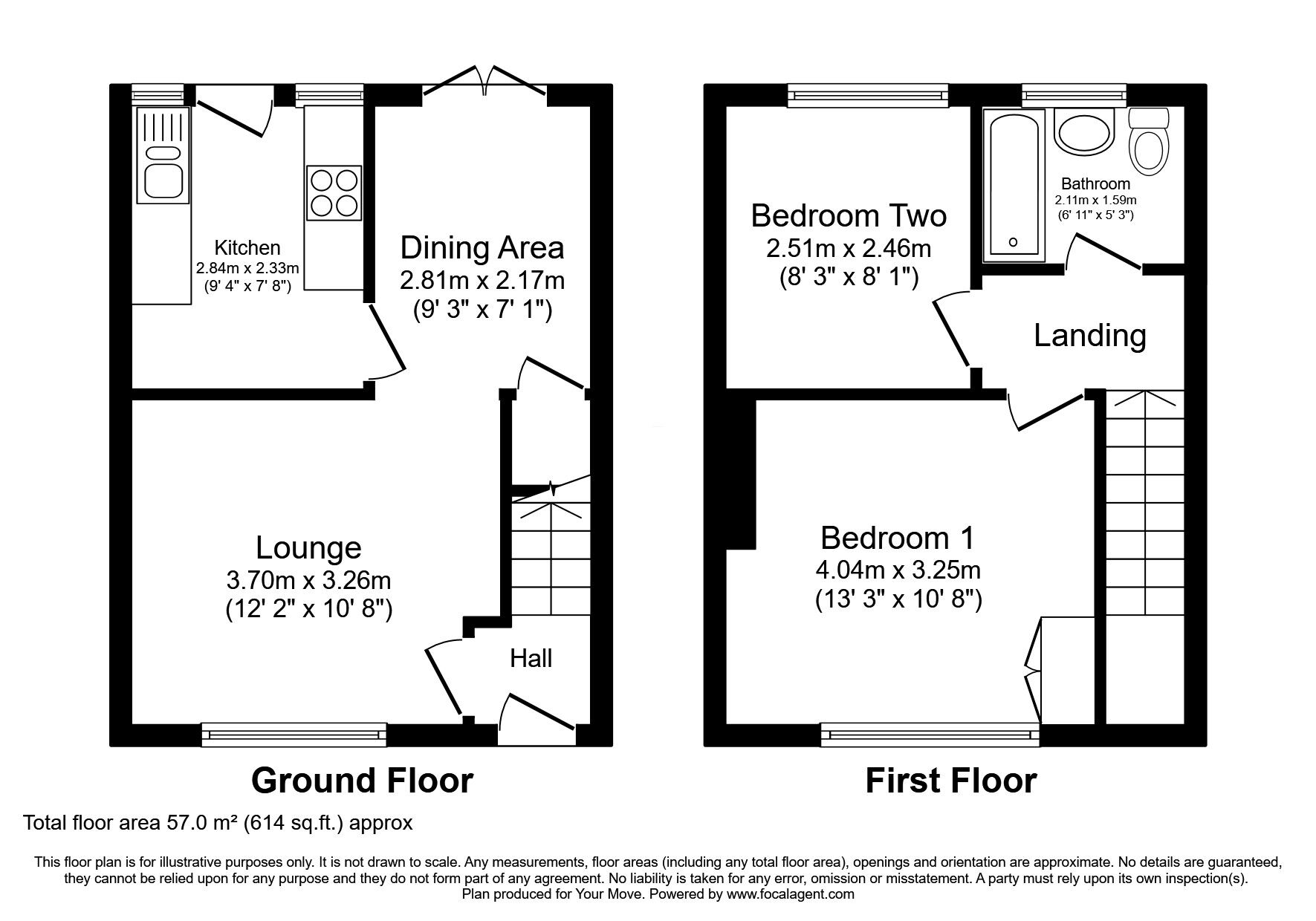 Floorplan of 2 bedroom Mid Terrace House for sale, Beverley Terrace, Walker, Tyne and Wear, NE6