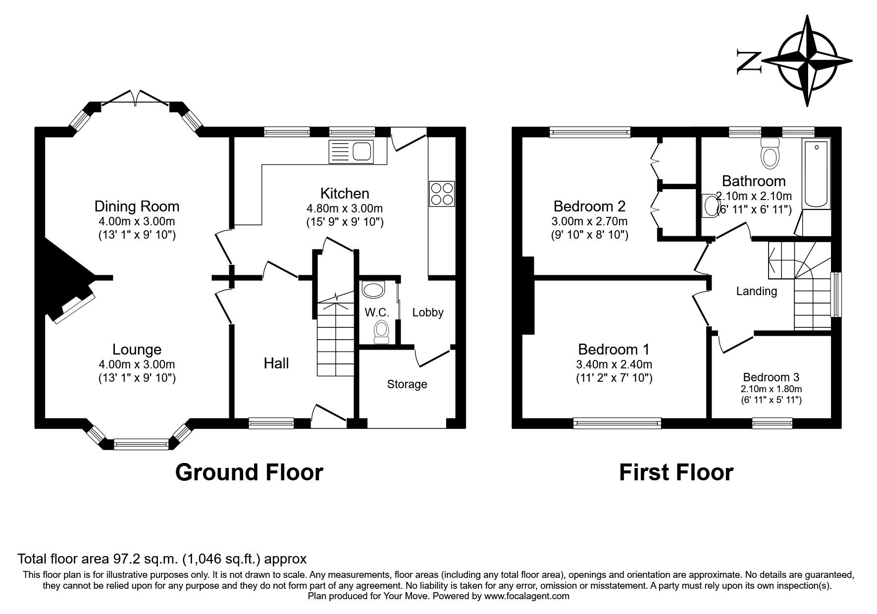 Floorplan of 3 bedroom Semi Detached House for sale, Tynedale Avenue, Wallsend, Tyne and Wear, NE28