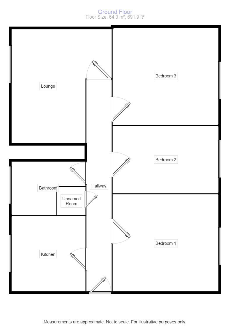 Floorplan of 3 bedroom  Flat for sale, Park Avenue, Gosforth, Tyne and Wear, NE3