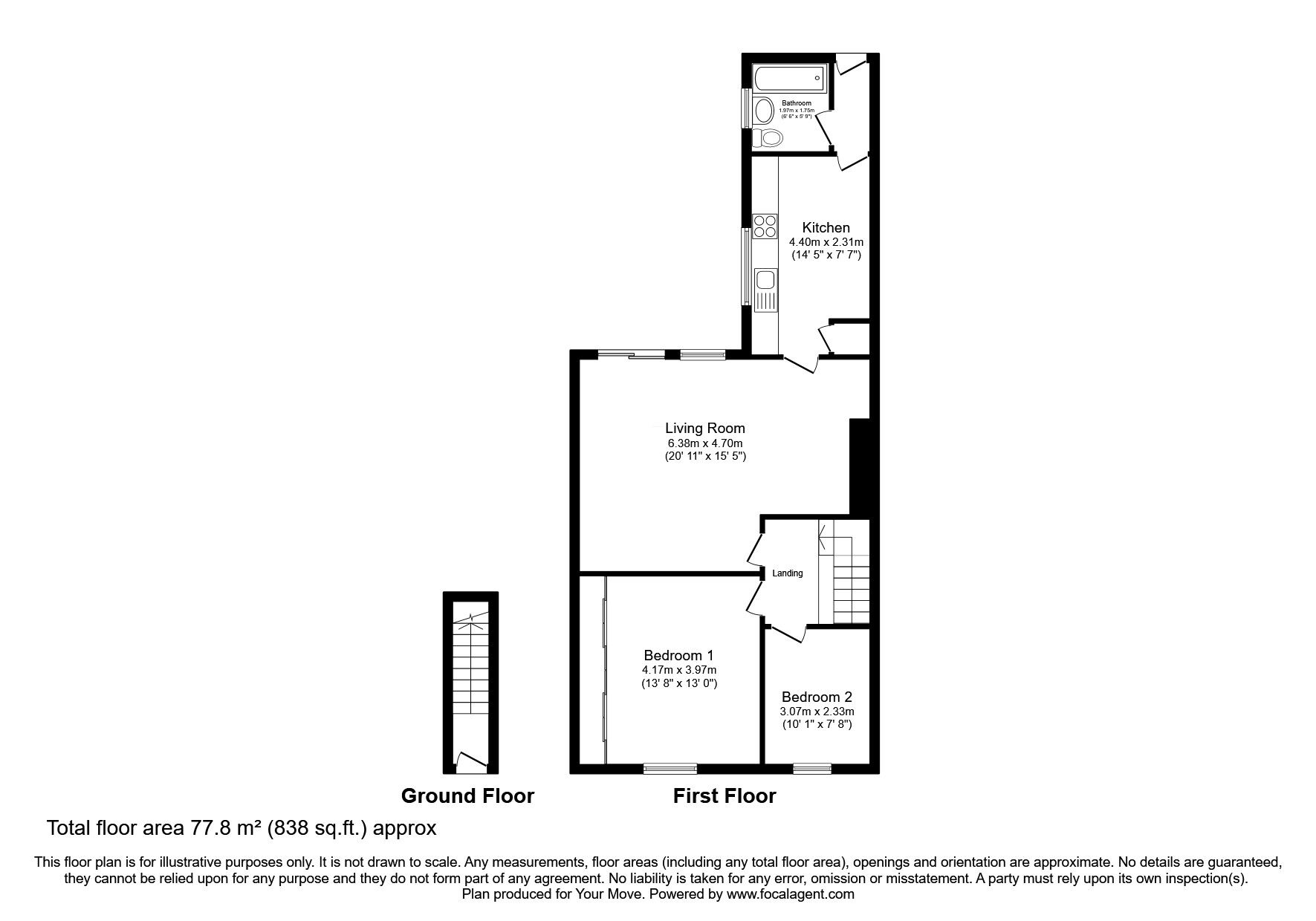 Floorplan of 2 bedroom  Flat for sale, Richardson Street, Wallsend, Tyne and Wear, NE28