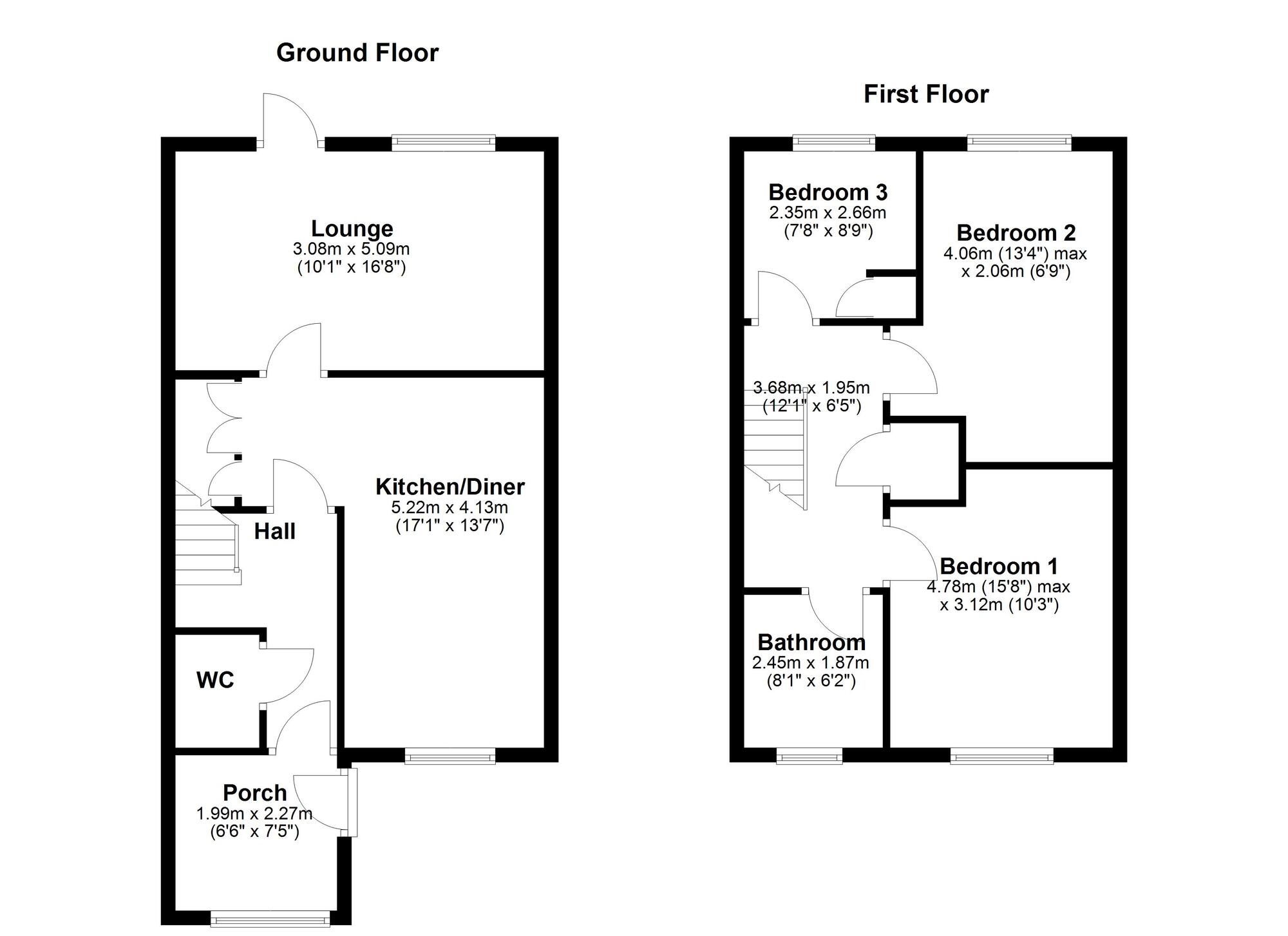 Floorplan of 3 bedroom End Terrace House for sale, Bingley Close, Wallsend, Tyne and Wear, NE28