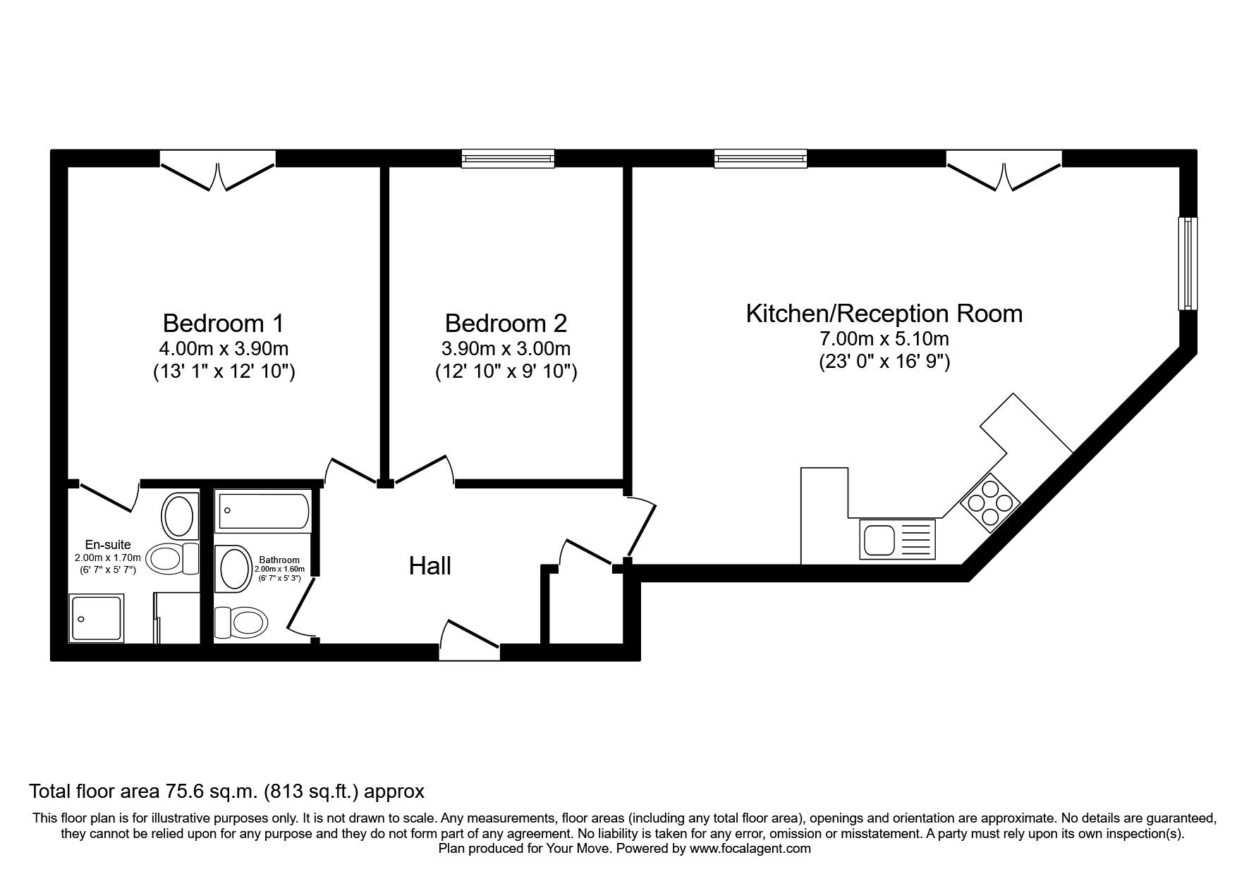 Floorplan of 2 bedroom  Flat for sale, Melbourne Street, Newcastle upon Tyne, Tyne and Wear, NE1