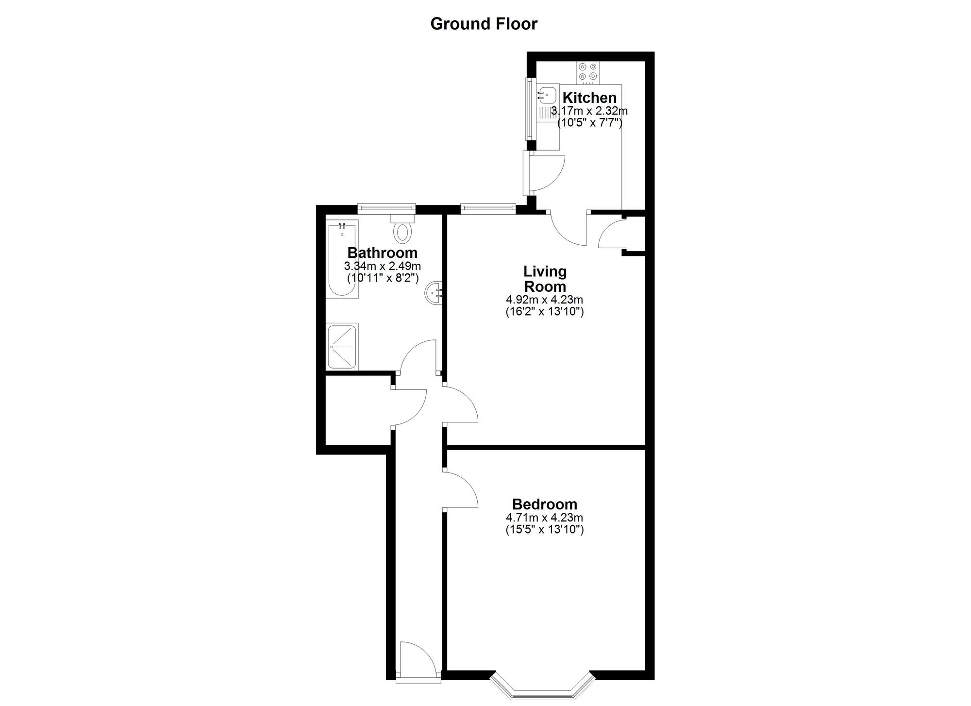 Floorplan of 1 bedroom  Flat for sale, Warwick Street, Heaton, Newcastle Upon Tyne, NE6