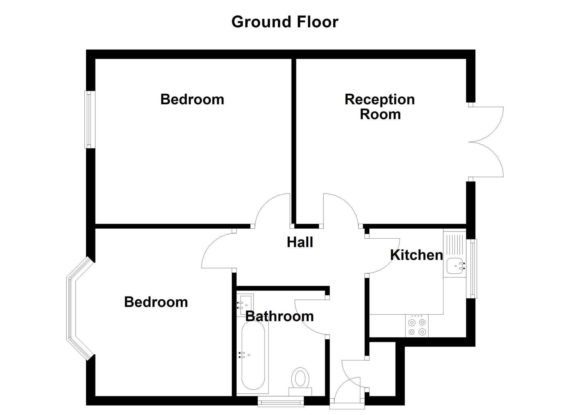 Floorplan of 2 bedroom  Flat for sale, Dene Crescent, Wallsend, Tyne and Wear, NE28