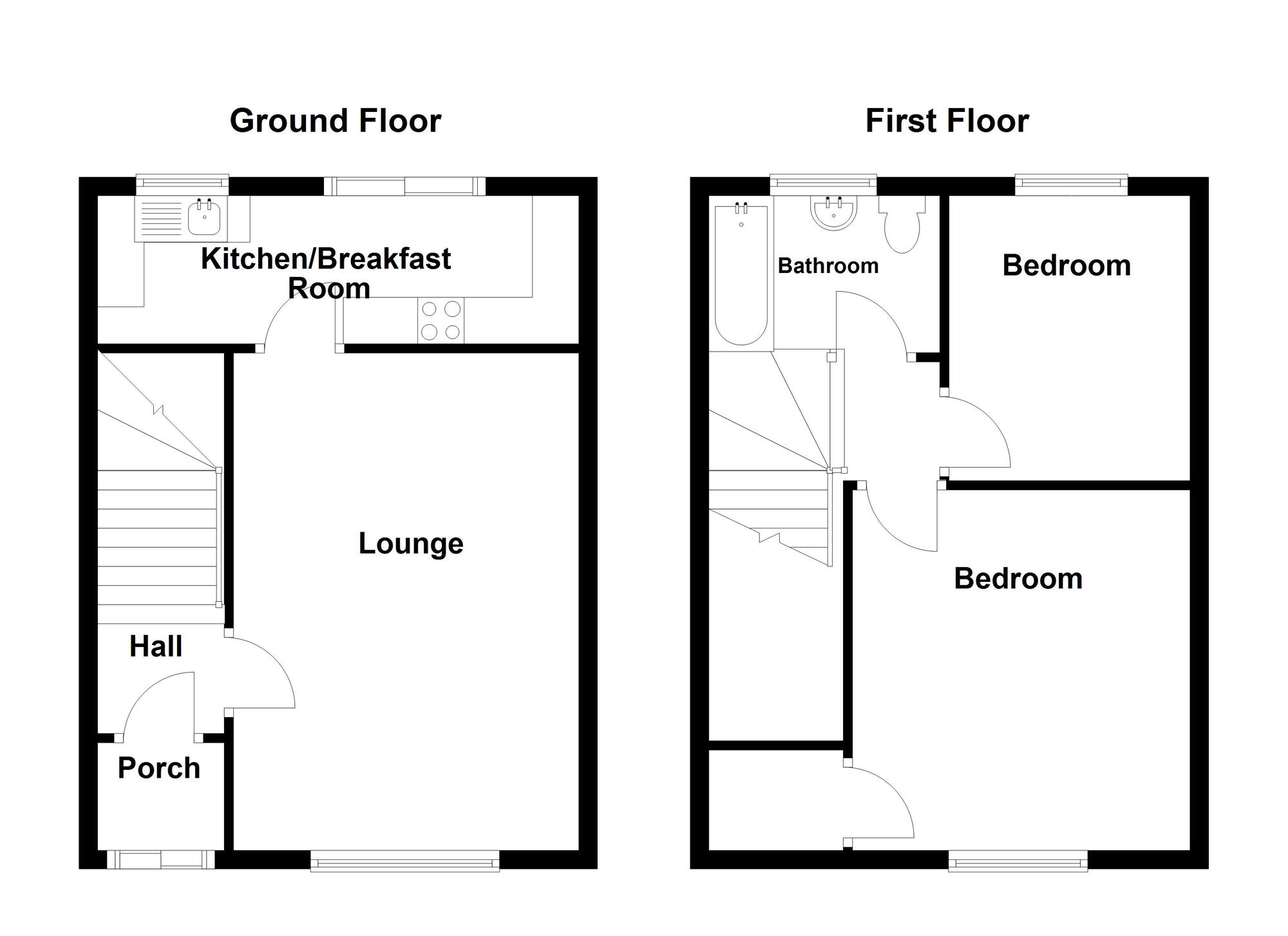 Floorplan of 2 bedroom Semi Detached House for sale, Warkworth Avenue, Wallsend, Tyne and Wear, NE28