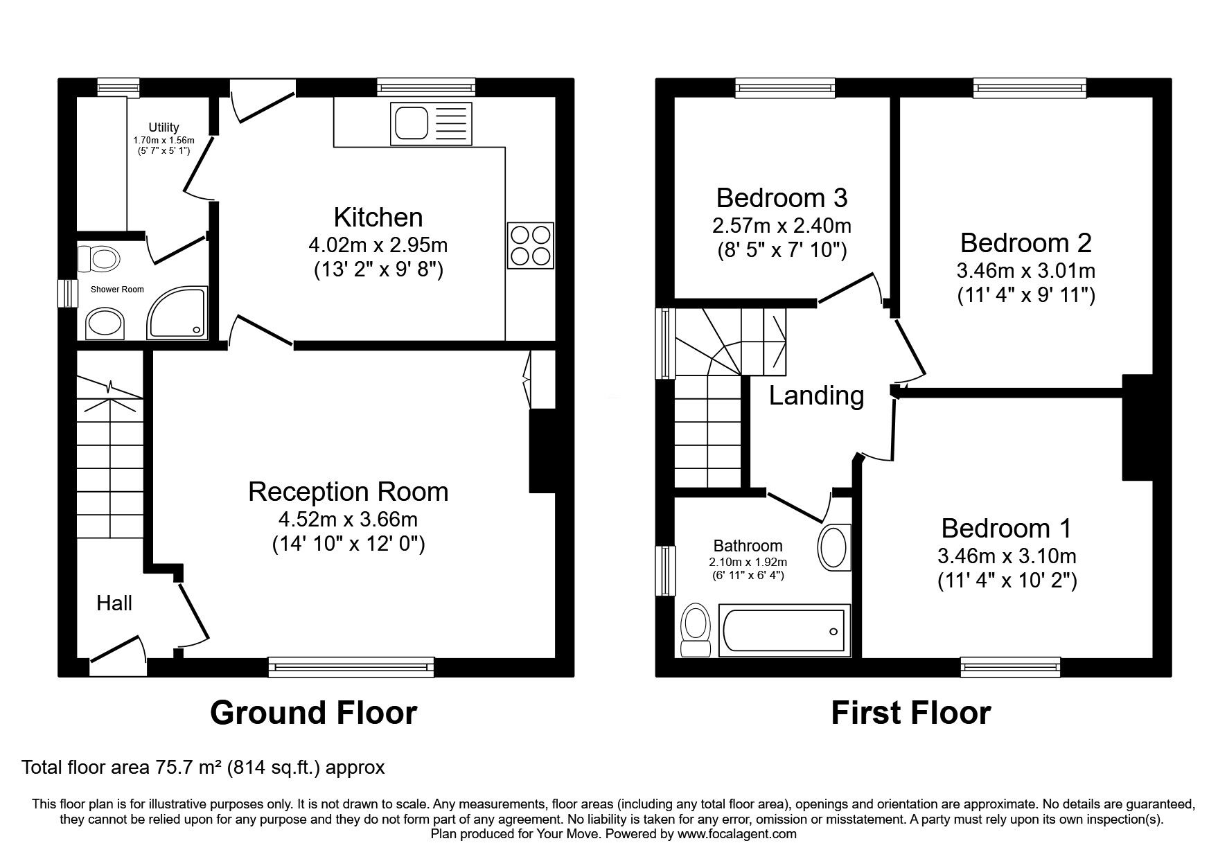 Floorplan of 3 bedroom Semi Detached House for sale, Station Road, Wallsend, Tyne and Wear, NE28