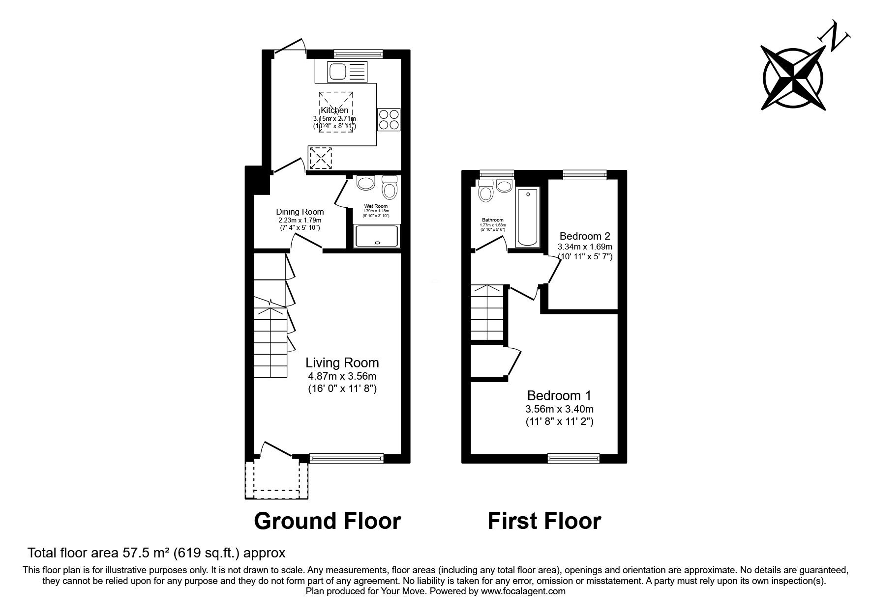 Floorplan of 2 bedroom End Terrace House for sale, Heathlands Way, Hounslow, TW4