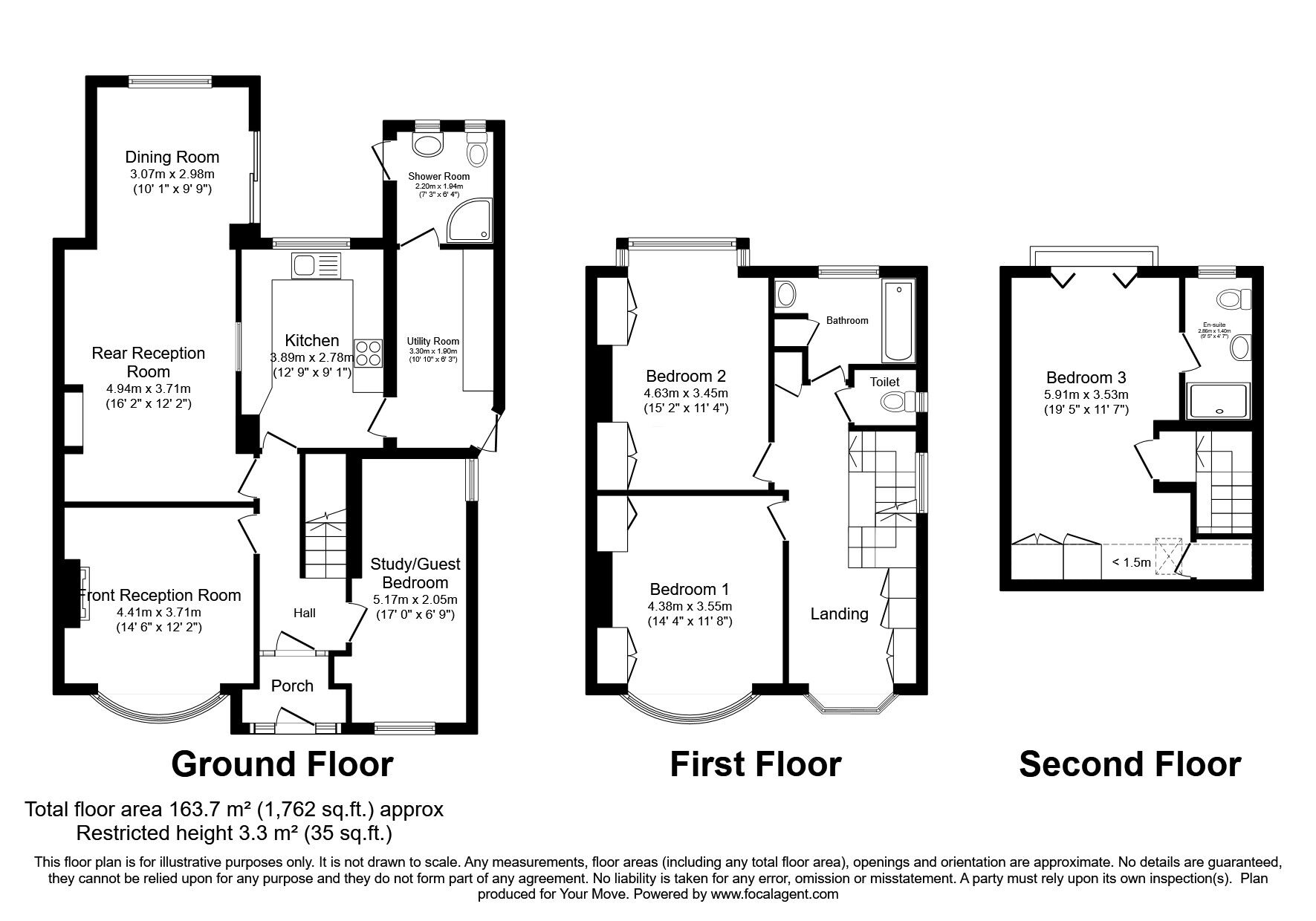 Floorplan of 3 bedroom Semi Detached House for sale, Strathearn Avenue, Whitton, Twickenham, TW2