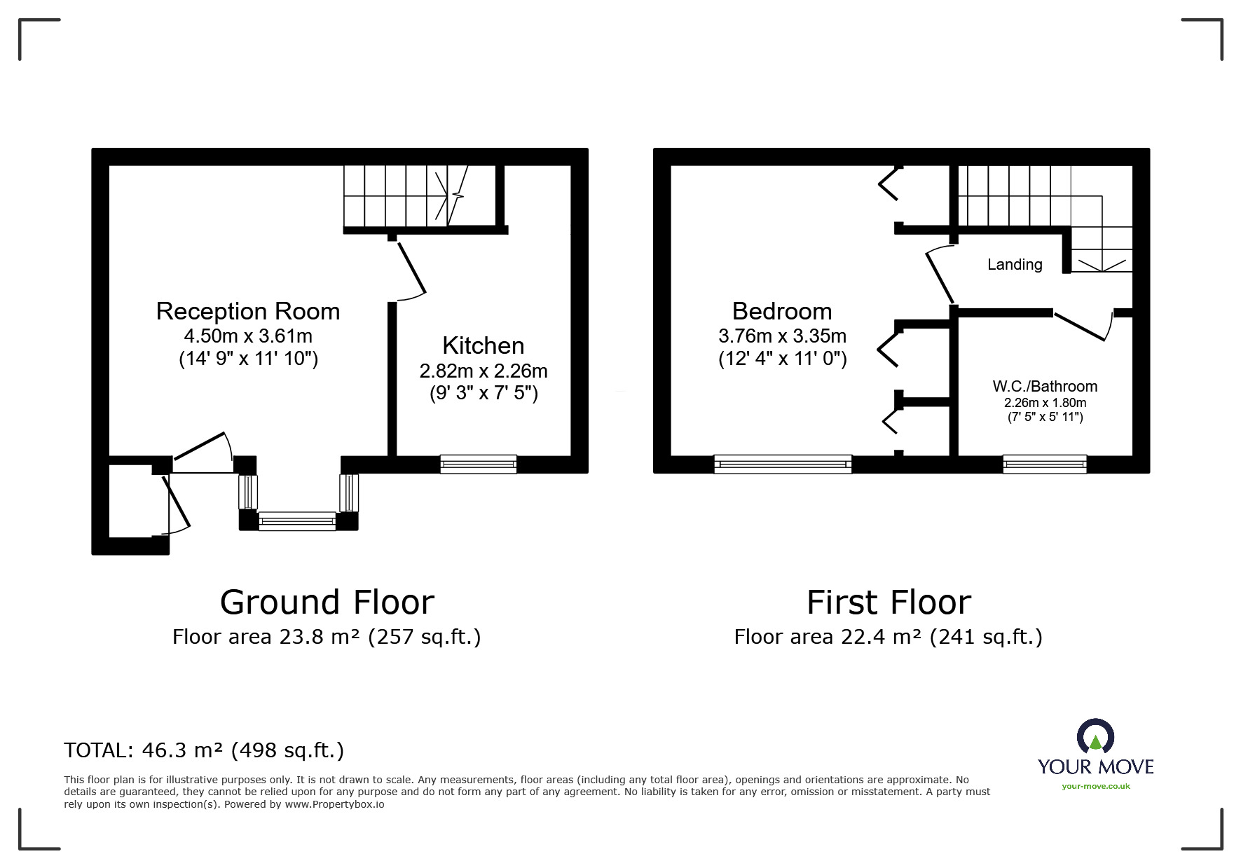 Floorplan of 1 bedroom Mid Terrace House to rent, Dorney Way, Hounslow, TW4